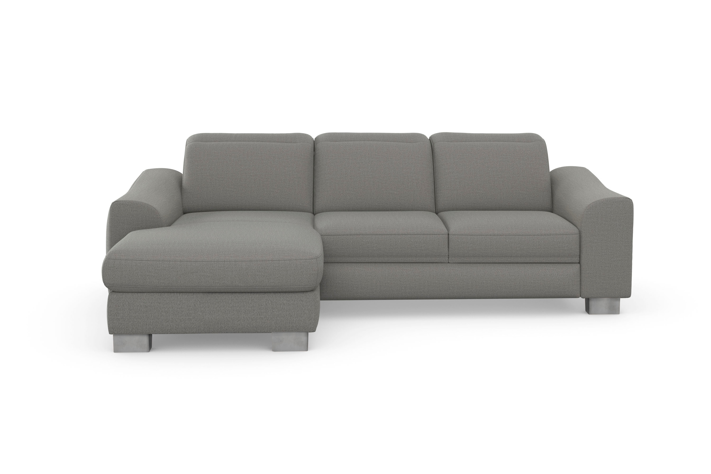 sit&more Ecksofa »Dundee L-Form«, mit Federkern und Edelstahlfüßen, wahlweise mit Kopfteilverstellung