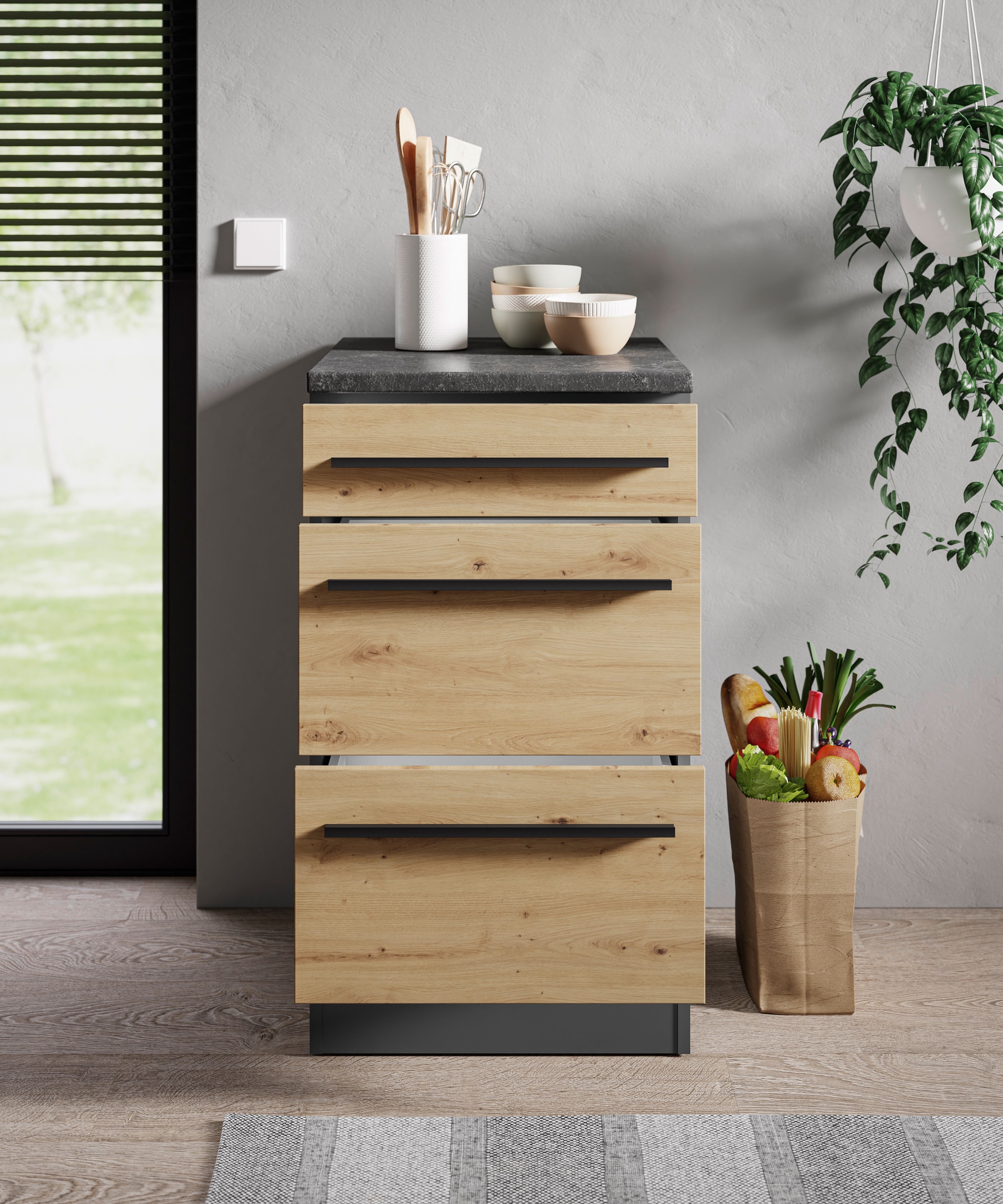 BASIC by Balculina Unterschrank »Jazz B/T/H 50x60x90 cm« 1 Stk. tlg. Breite 50cm, Melaminbeschichtung