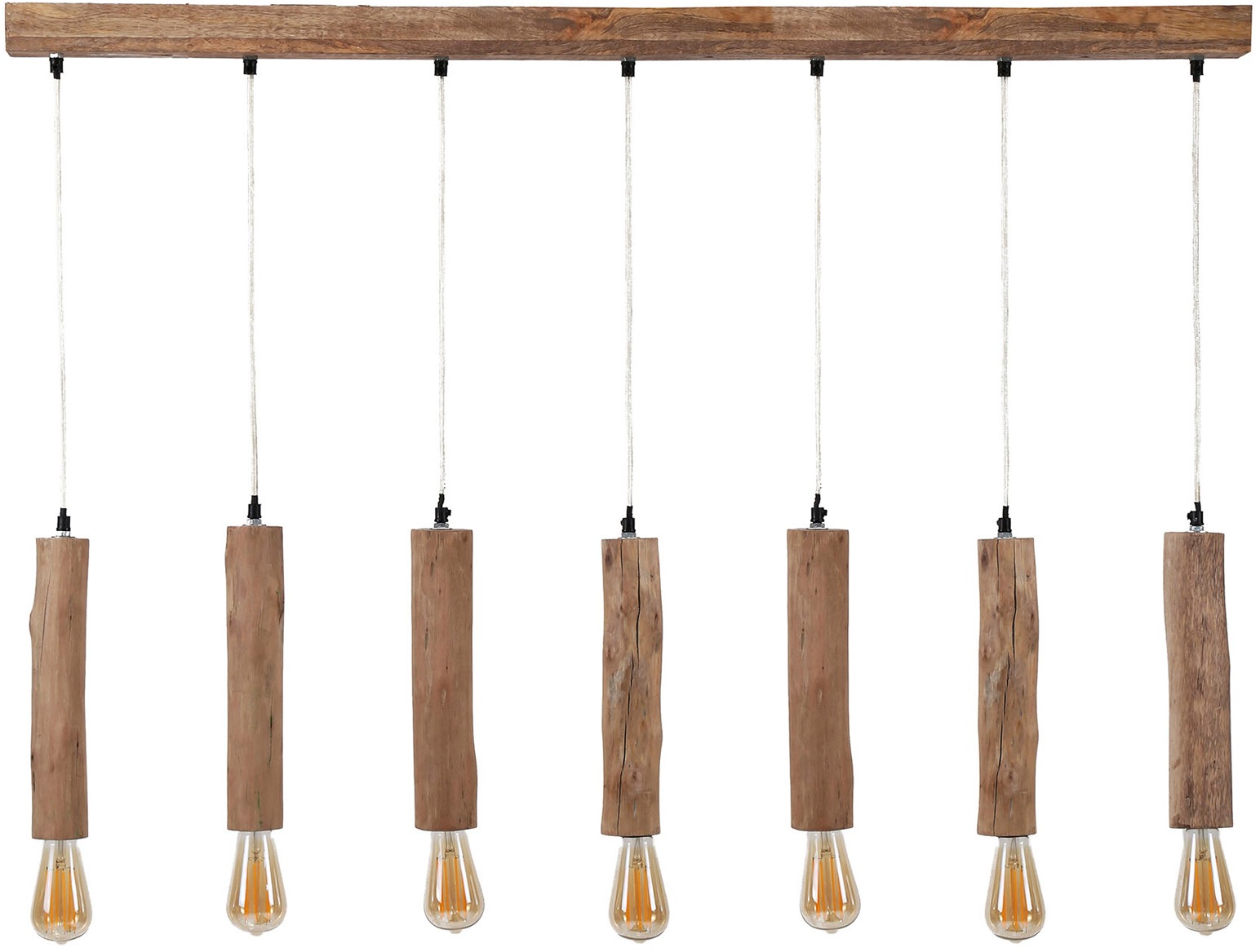 SalesFever Hängeleuchte »Lilly«, E27, Baumstammartige Schirme aus Eukalyptus Holz