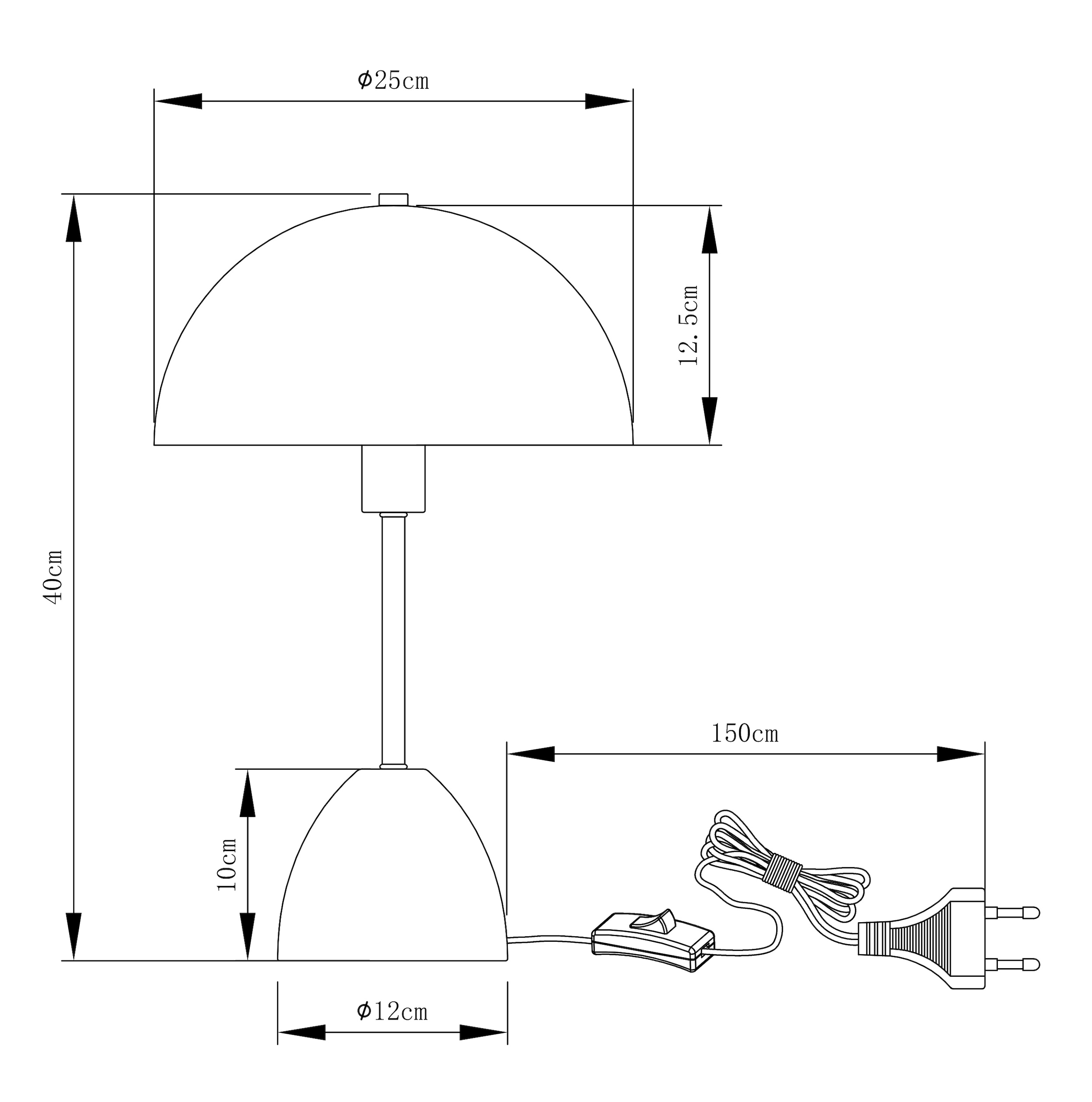 OTTO home Tischleuchte »Dorrio« E14 1 Stk. Pilzleuchte standfest Textilkabel blendfreie Nachttischleuchte