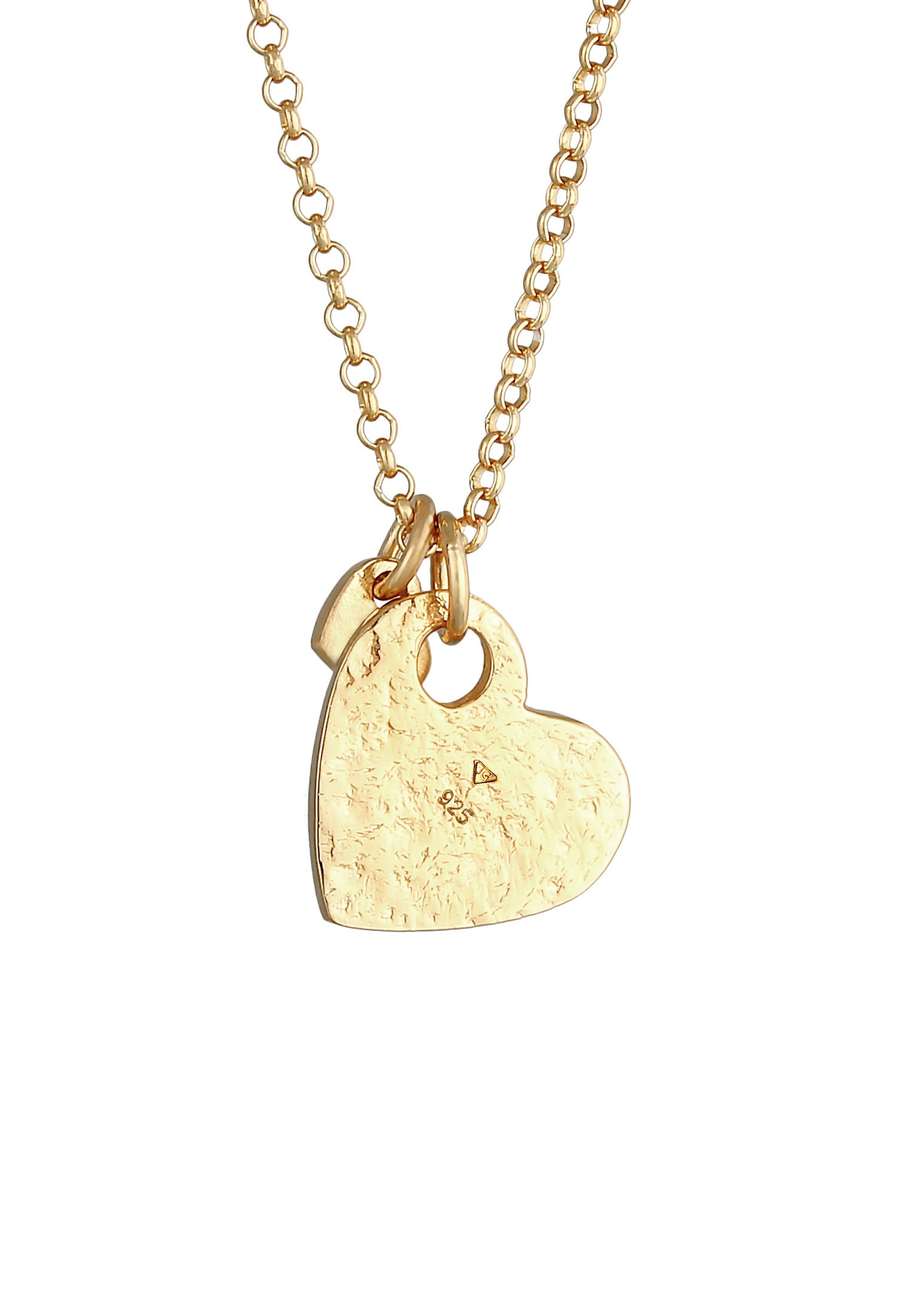 Elli Kette mit Anhänger »Halskette Herzen Love Liebe Organic Look 925 Silber«