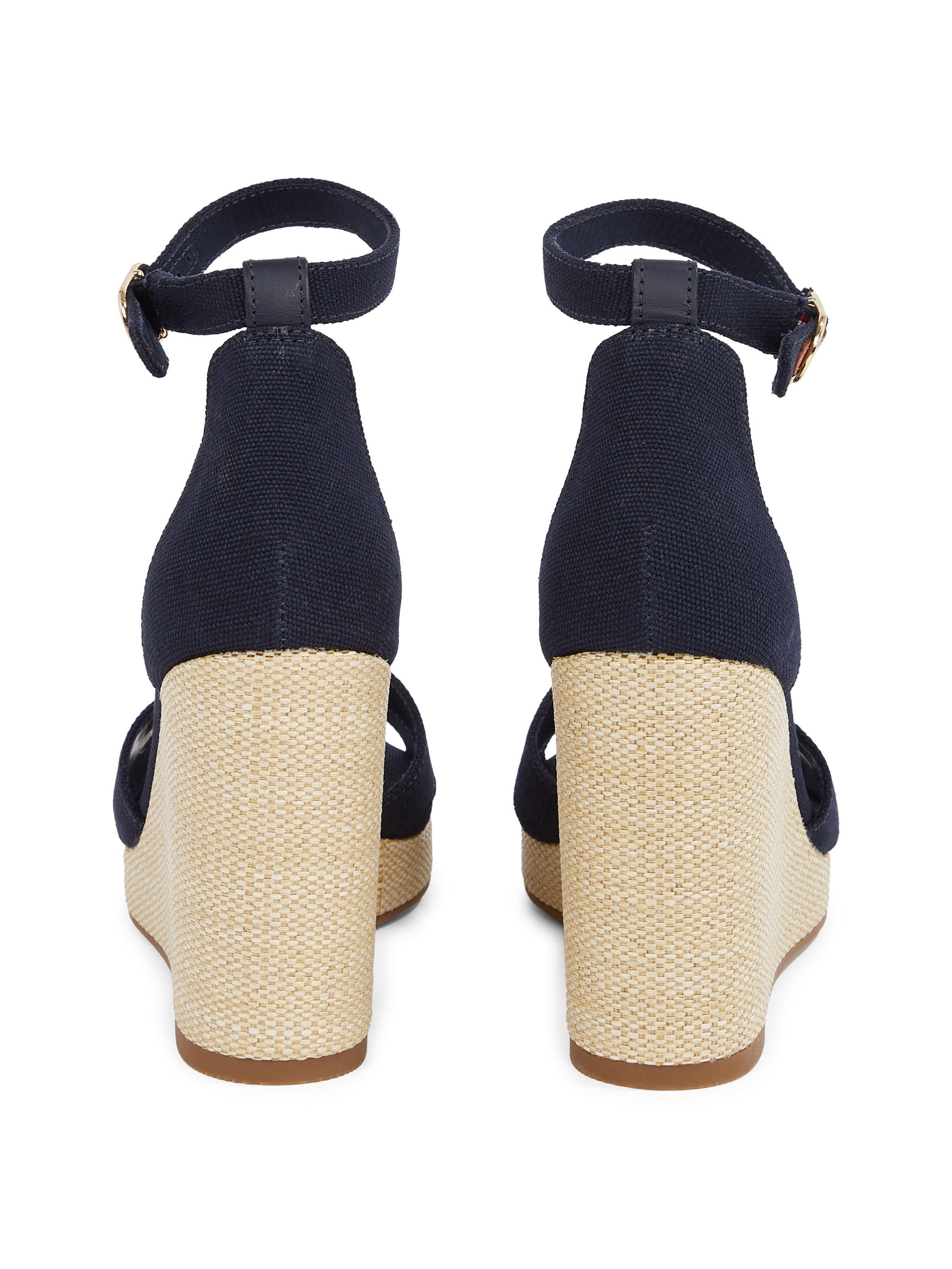 Tommy Hilfiger High-Heel-Sandalette »FLAG HIGH WEDGE ESPAD CRISSCROSS«, Riemchensandale, Sommerschuh, Keilsandalette, verstellbarer Schnalle