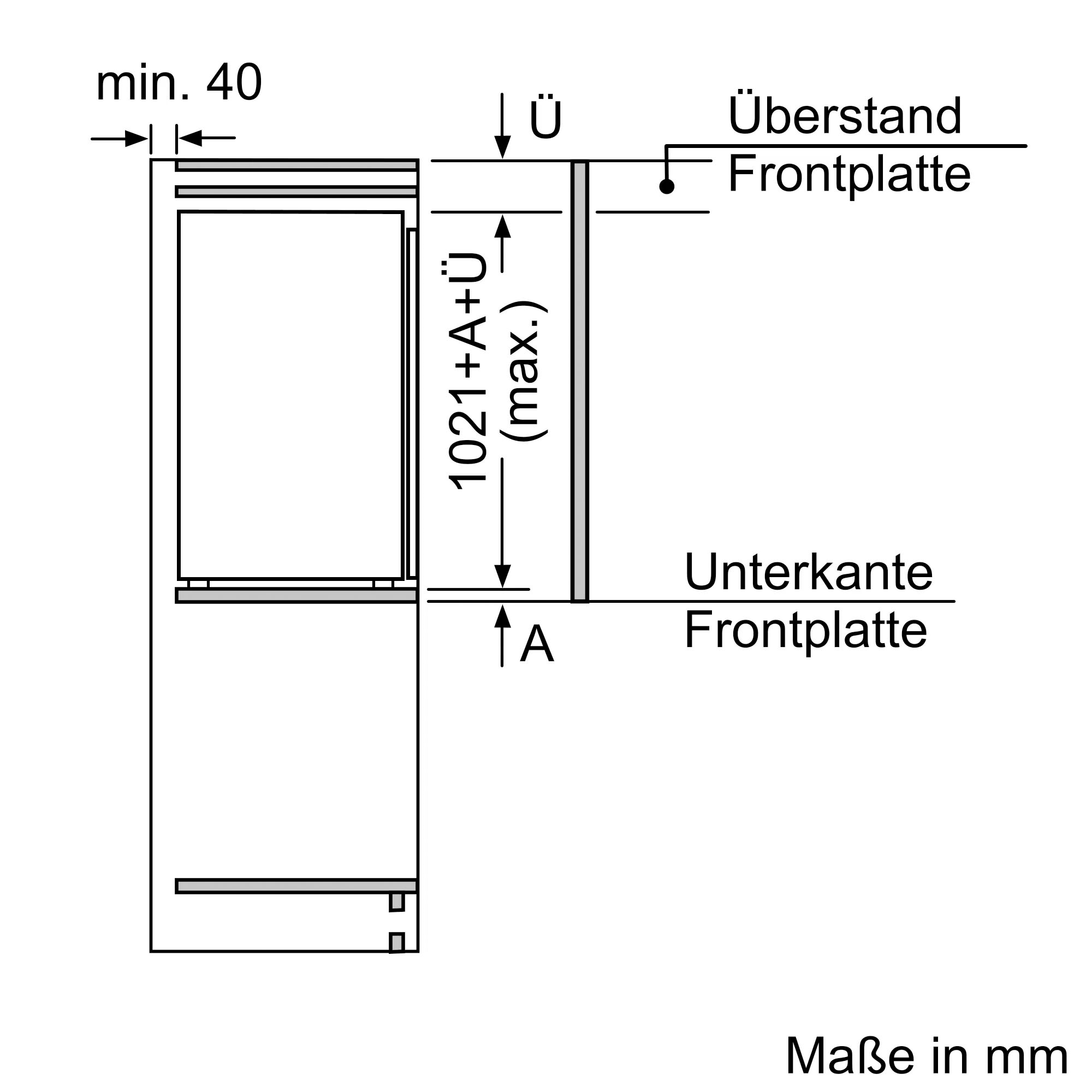 NEFF Einbaukühlschrank »KI2321SE0«, KI2321SE0, 102,1 cm hoch, 56 cm breit, Fresh Safe: Schublade für flexible Lagerung von Obst & Gemüse