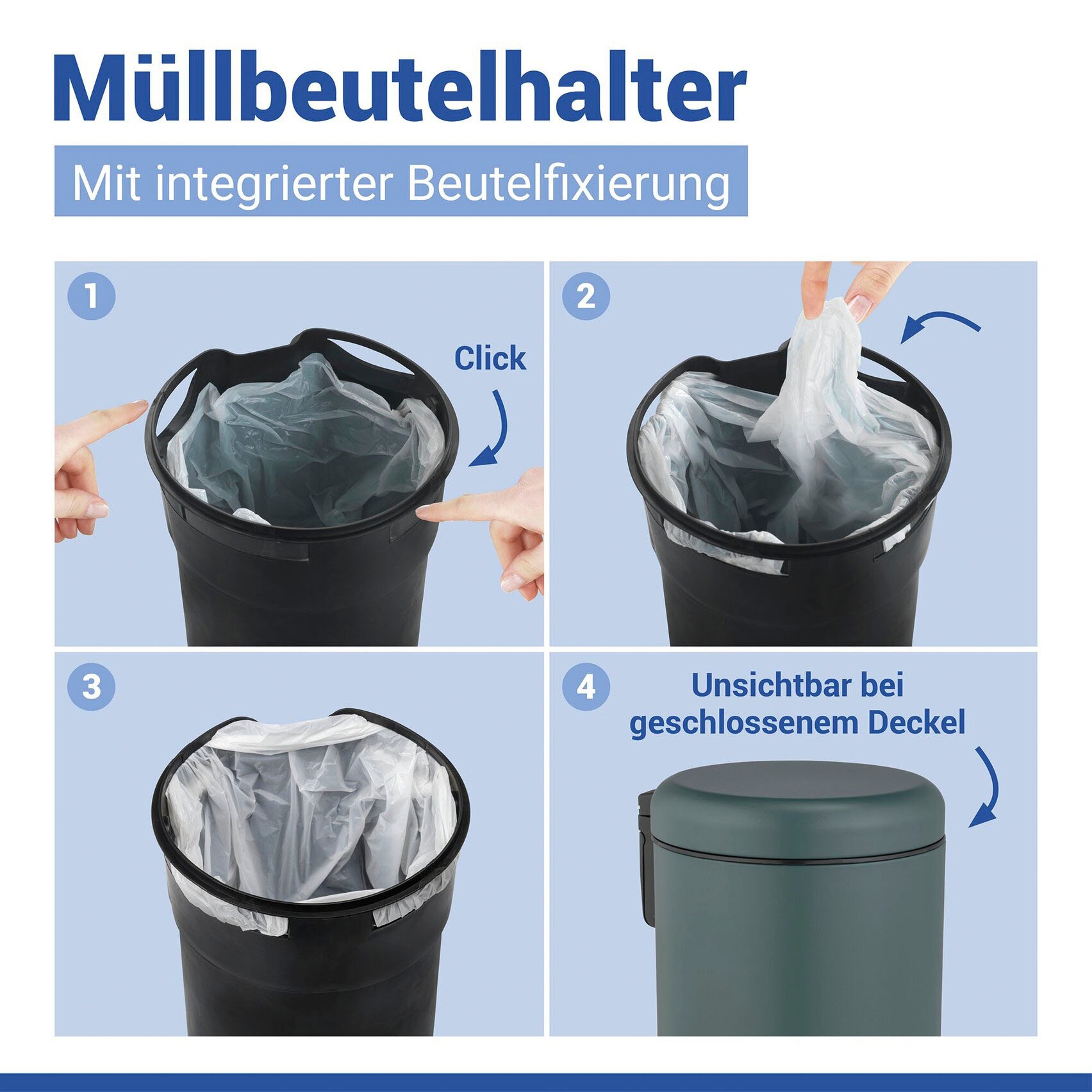 WENKO Kosmetikeimer »Leman« 3 Liter, BxTxH: 17x25x22,5 cm