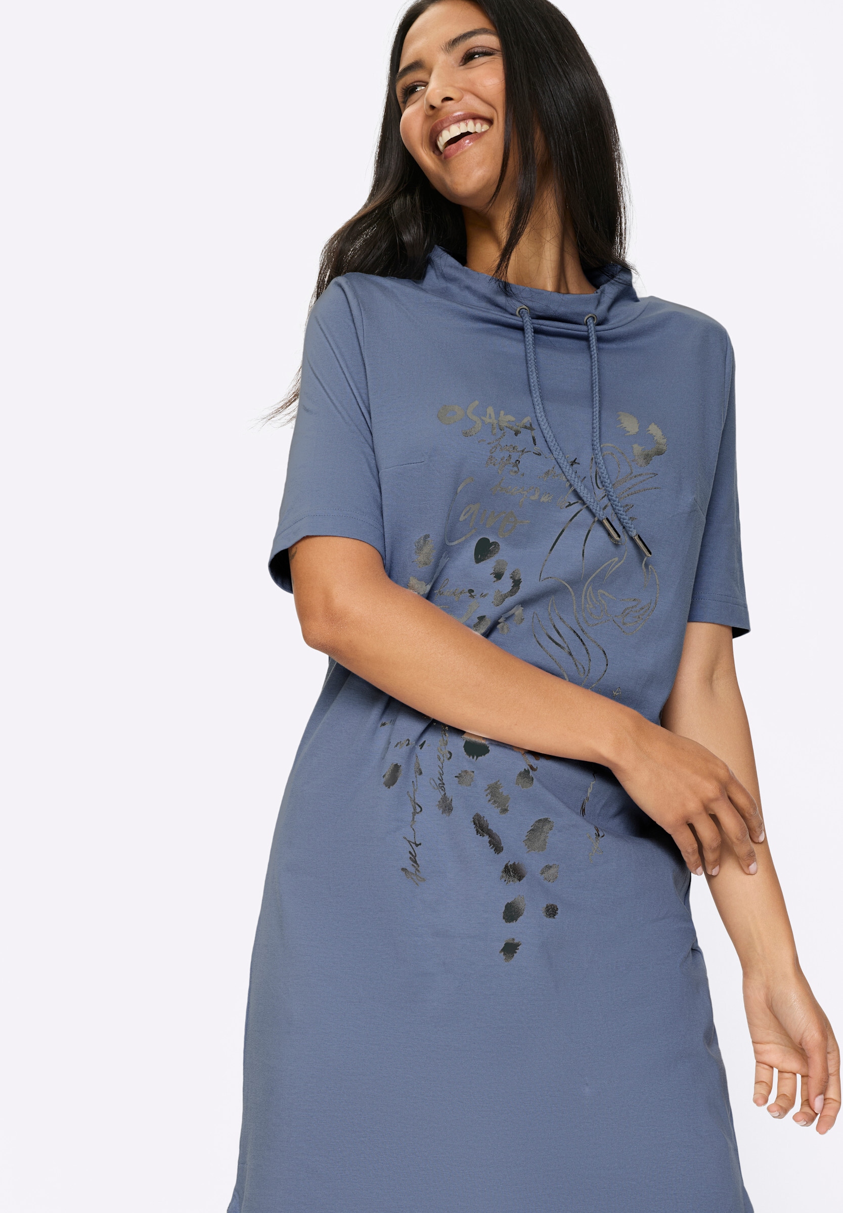 Sieh an! Shirtkleid »Jersey-Kleid Jerseykleid aus reiner Baumwolle« Ohne Taschen
