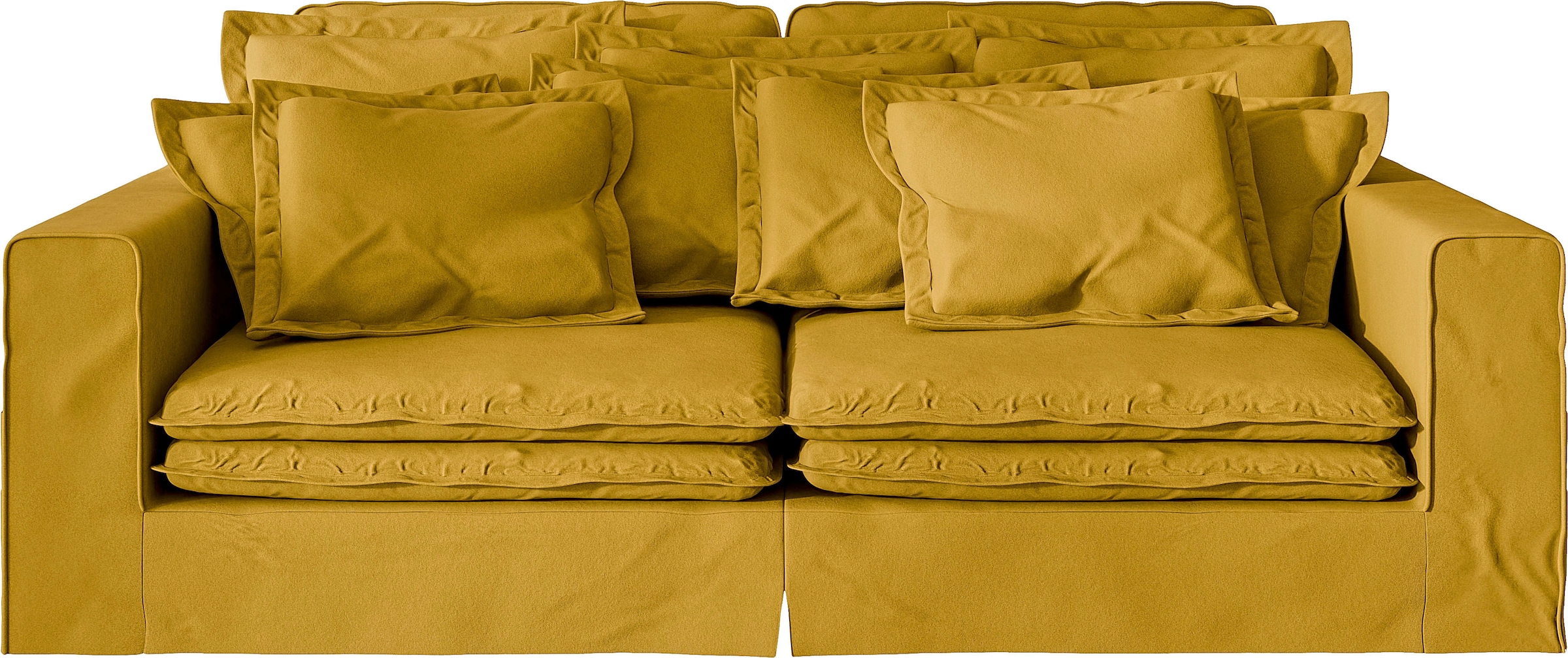 Home affaire 4-Sitzer »ALISSAS mit vielen Kissen, Biesen an den Kissen« Hussenoptik, mit kleinen Taschen an der Seite zum Verstauen