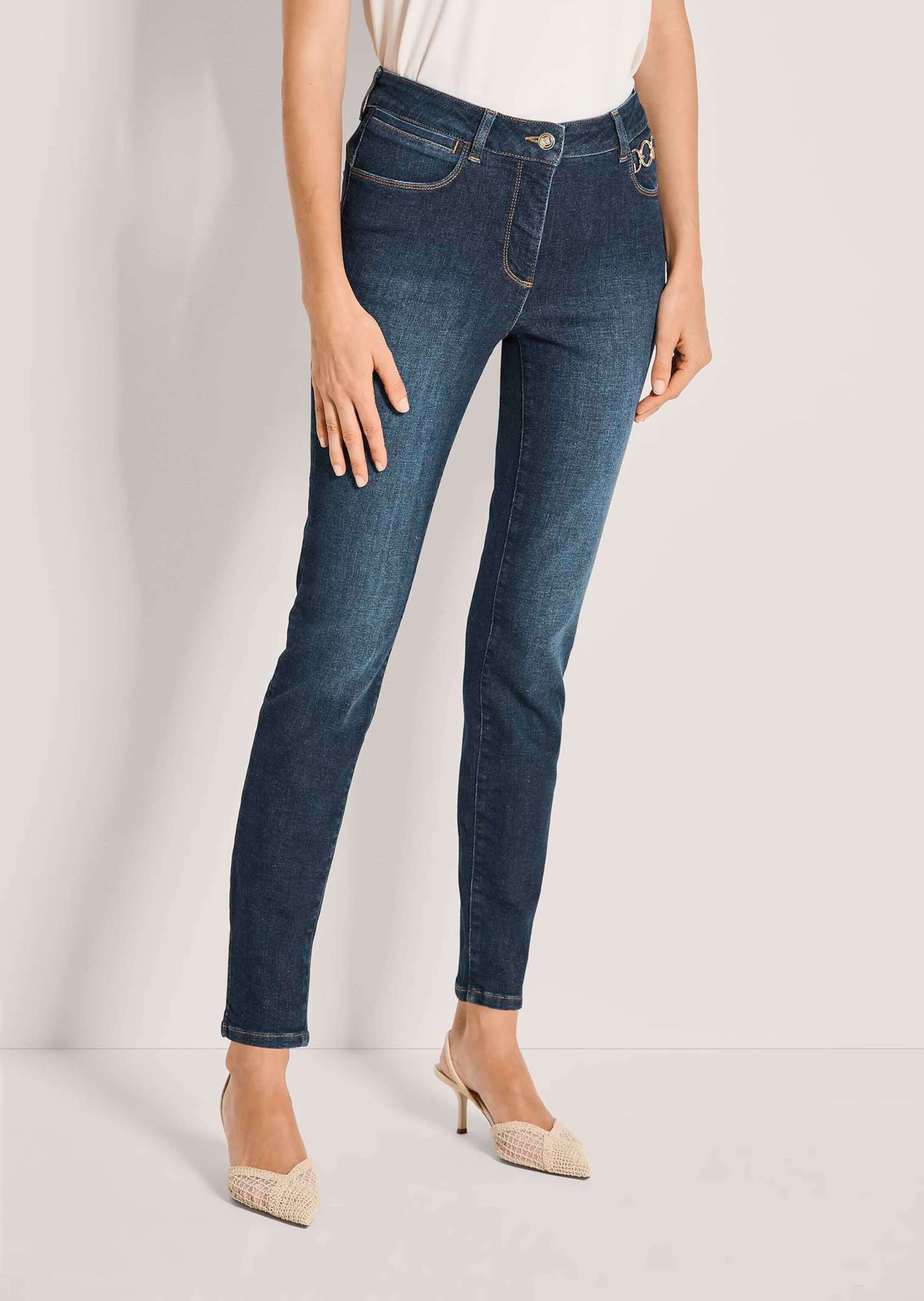 MADELEINE Regular-fit-Jeans »Jeans Slim-Fit Jeans mit Kettendetail«