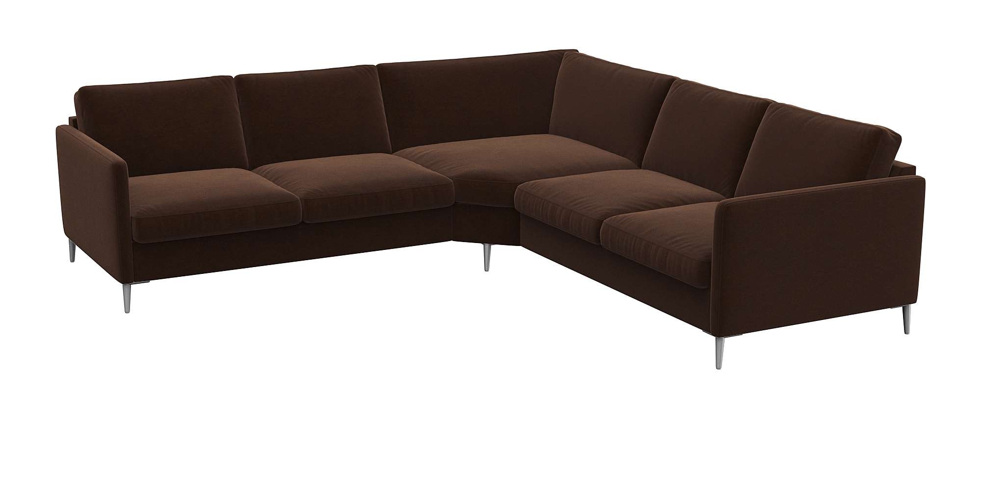 FLEXLUX Ecksofa »Fiore, gleichschenklig, bequem durch hochwertigem Sitzaufbau«, schmale Armlehnen, super Sitzkomfort durch Kaltschaum, Füße Alu