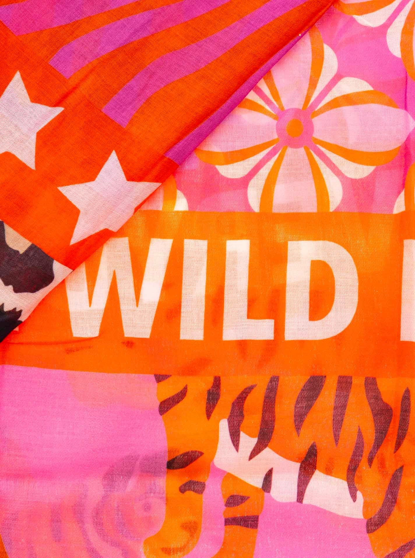 Zwillingsherz Schal »" Tiger Star"« Animal Mustermix, transparenter Look, Schriftzug