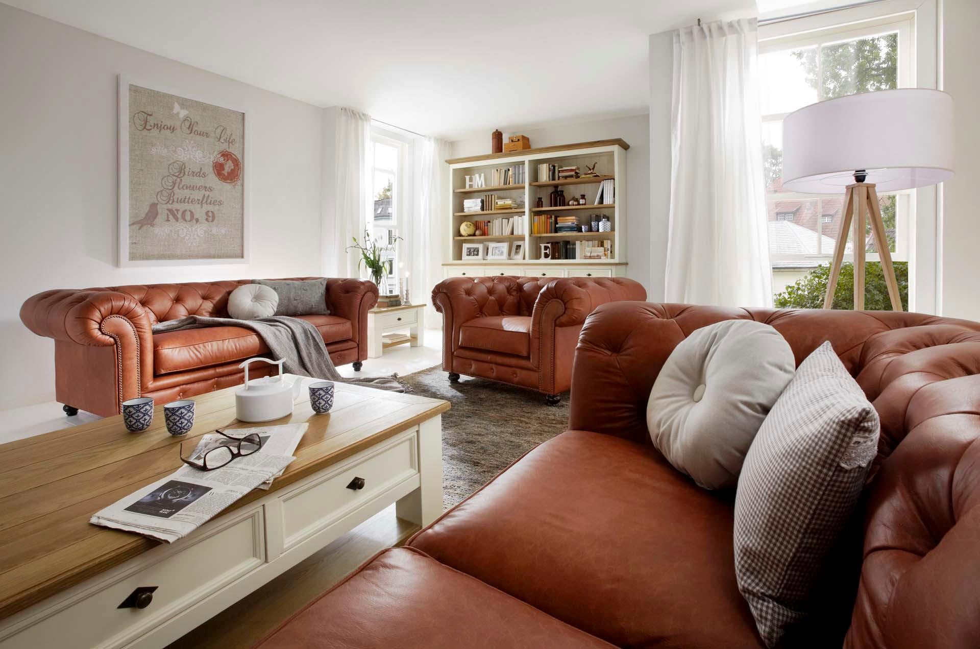 Max Winzer® Chesterfield-Sessel »Old England, Loungesessel, bequem, mit tollen Details«, Ledersessel mit Knopfheftung & Ziernägeln