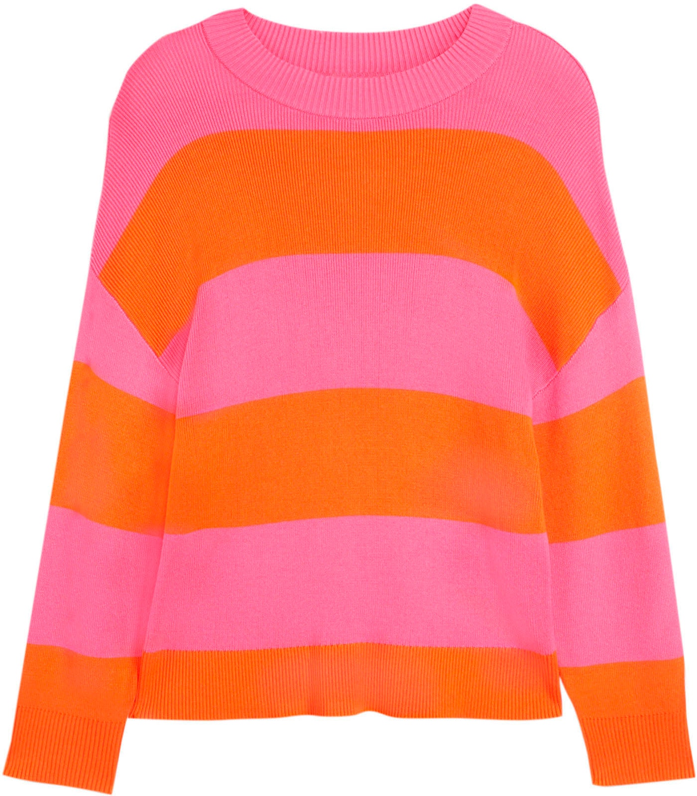 bonprix Strickpullover aus Viskose und Polyamid, ohne Verschluss, gestreiftes Design