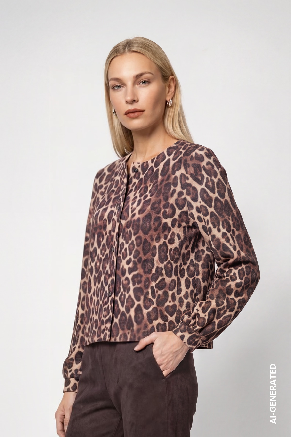 Monari Blusenjacke »Jacke Leo allover« ohne Kapuze Regular fit mit Leomuster