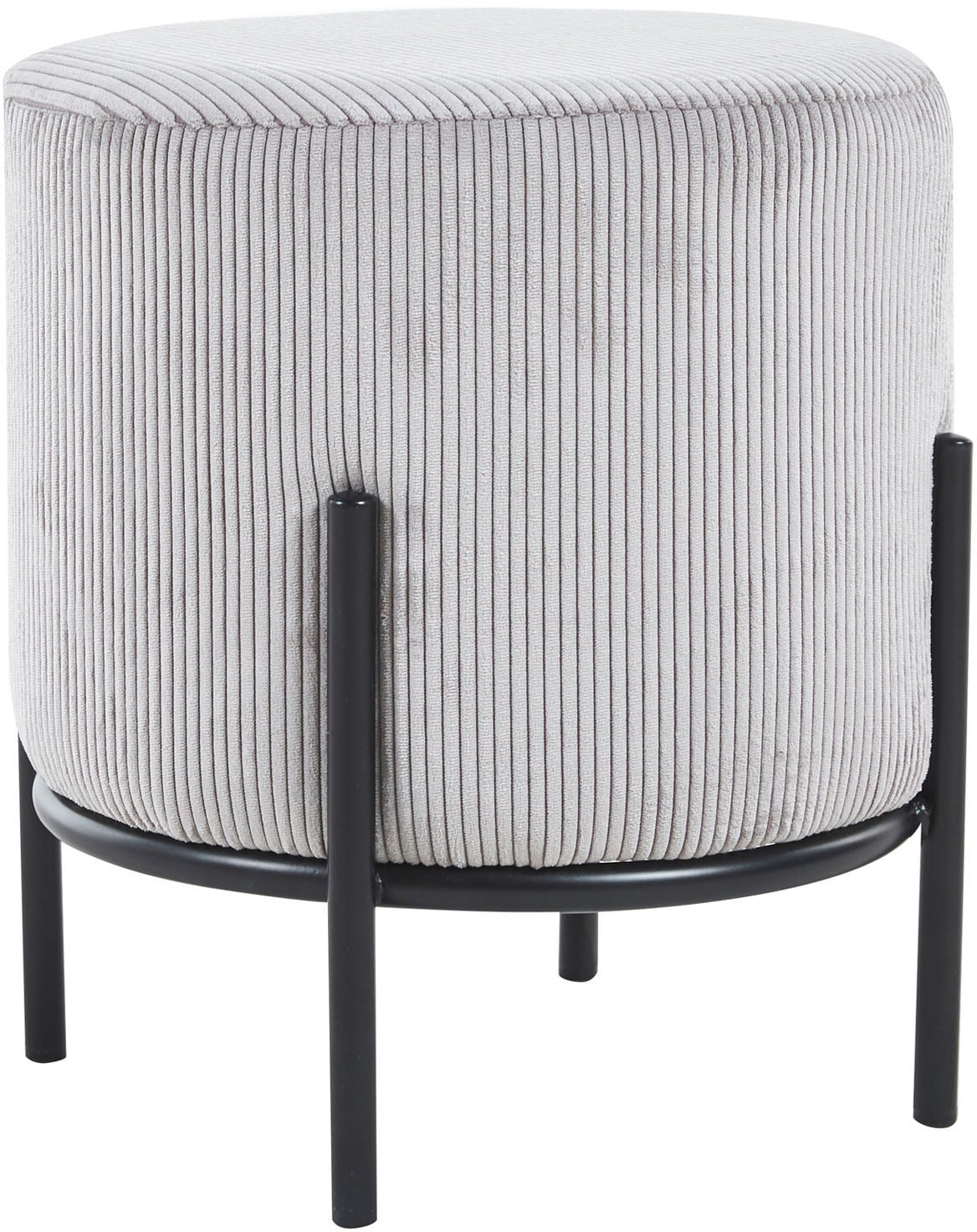 SalesFever Polsterhocker »Komfortabler Polsterhocker« mit Design-Gestell aus schwarzem Metall