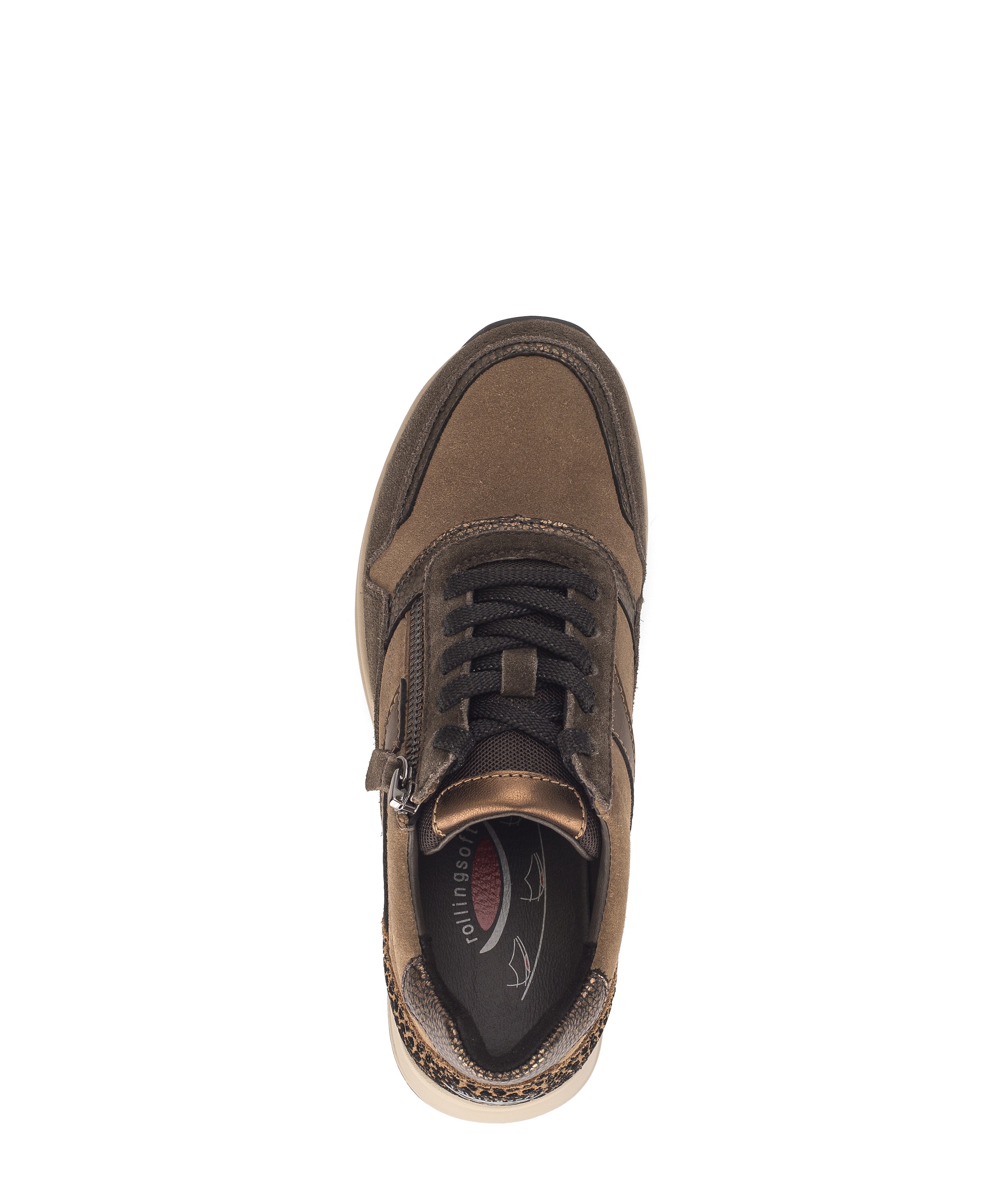 rollingsoft Keilsneaker  Schnürschuh, Freizeitschuh, Halbschuh mit Kontrastbesätzen