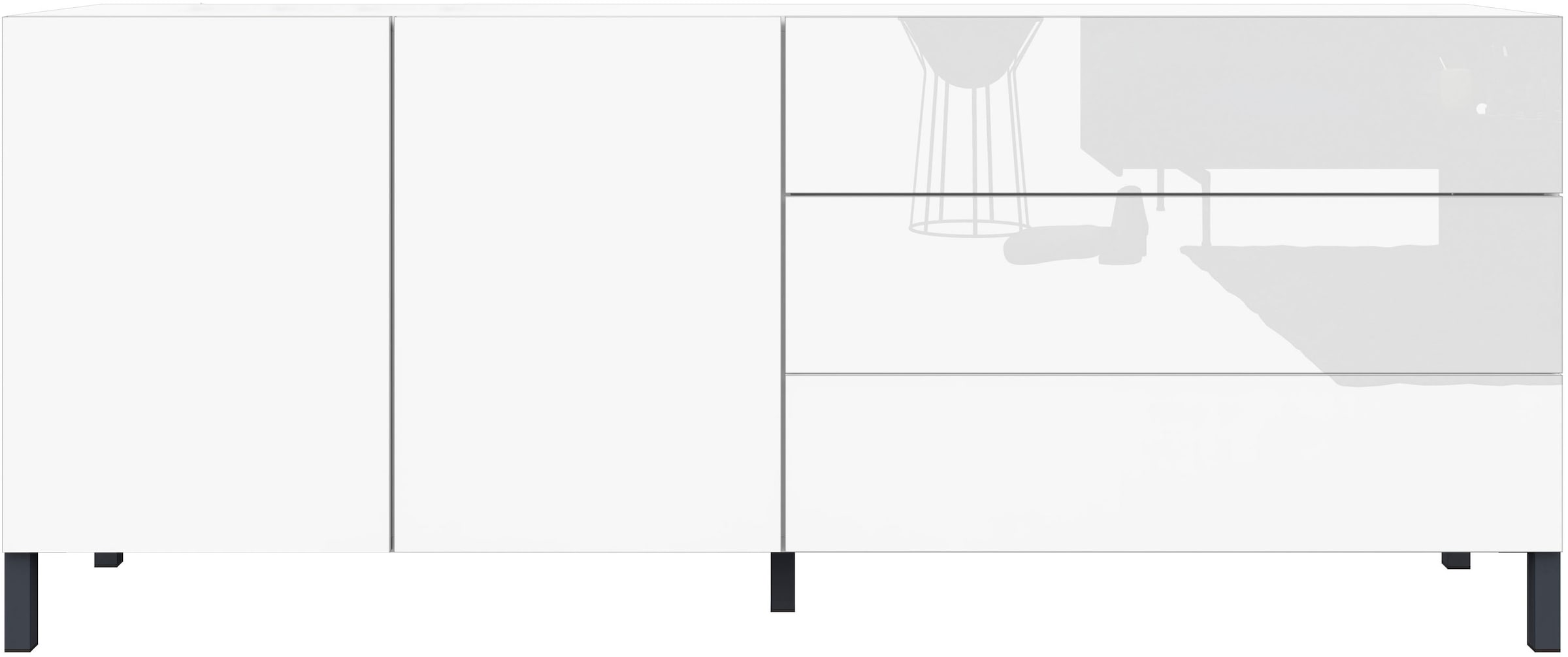 borchardt Möbel Sideboard, Metallfüße, grifflose Optik