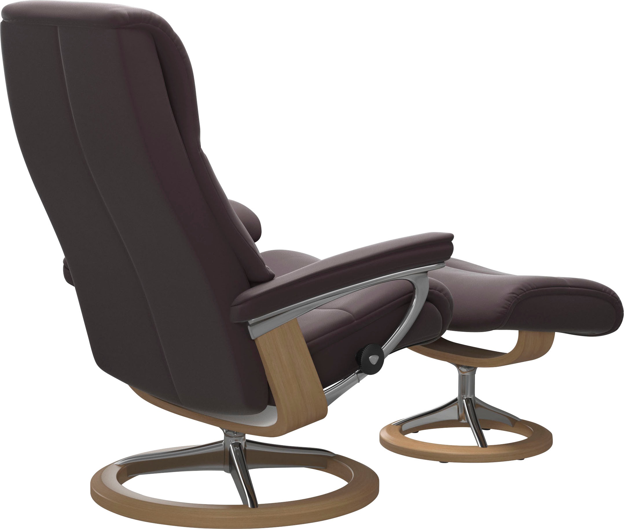 Stressless® Relaxsessel »View«, (Set, Relaxsessel mit Hocker), mit Signature Base, Größe M,Gestell Eiche