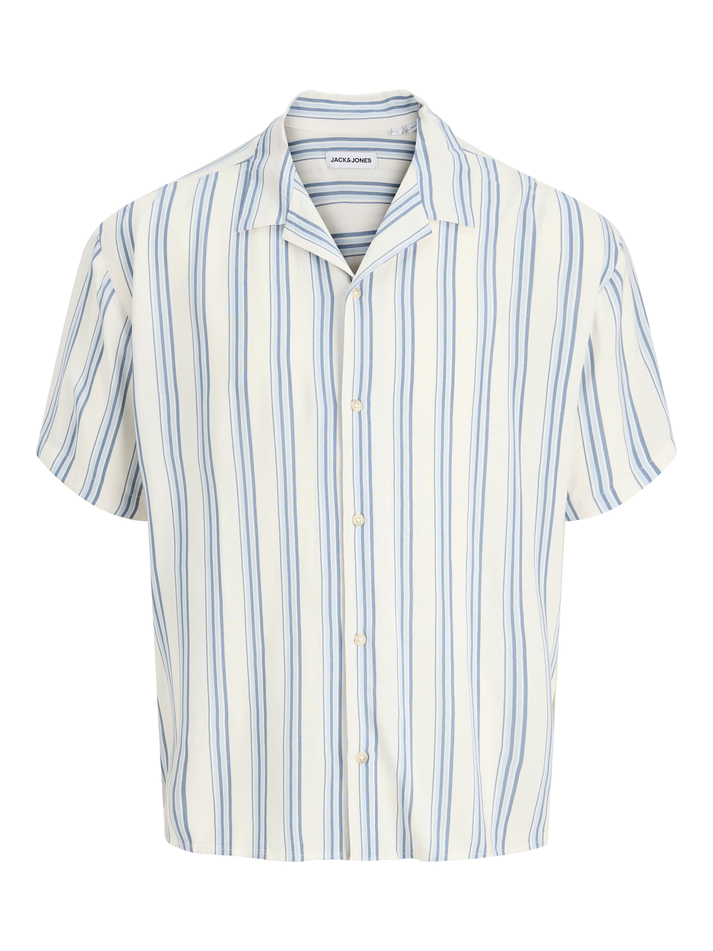 Jack & Jones Kurzarmhemd »JJEJEFF RESORT STRIPE SHIRT S/S SN« Viskose, loose fit