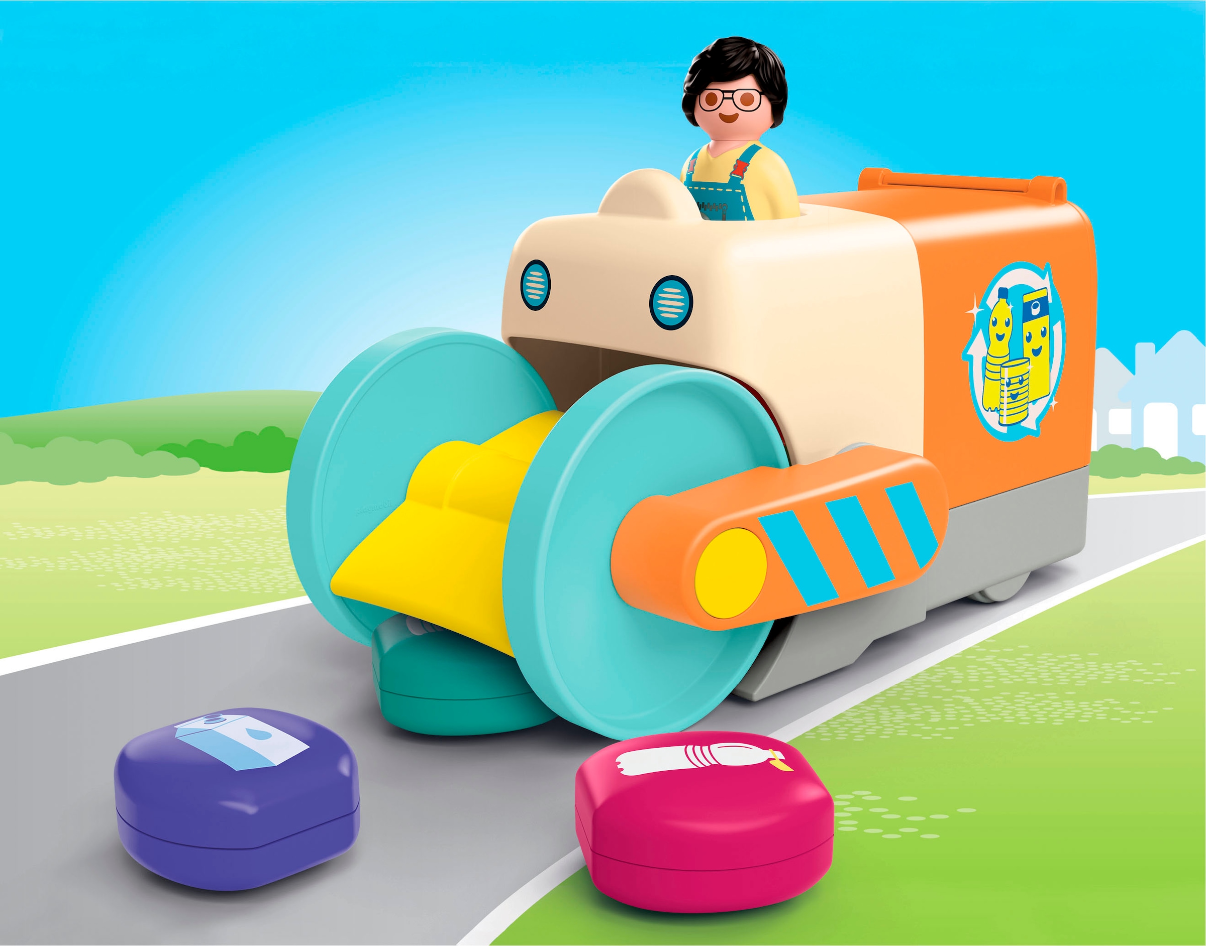Playmobil® Konstruktions-Spielset »Spaßiges Müllsammelfahrzeug (71774), Junior«, (5 St.), Made in Europe