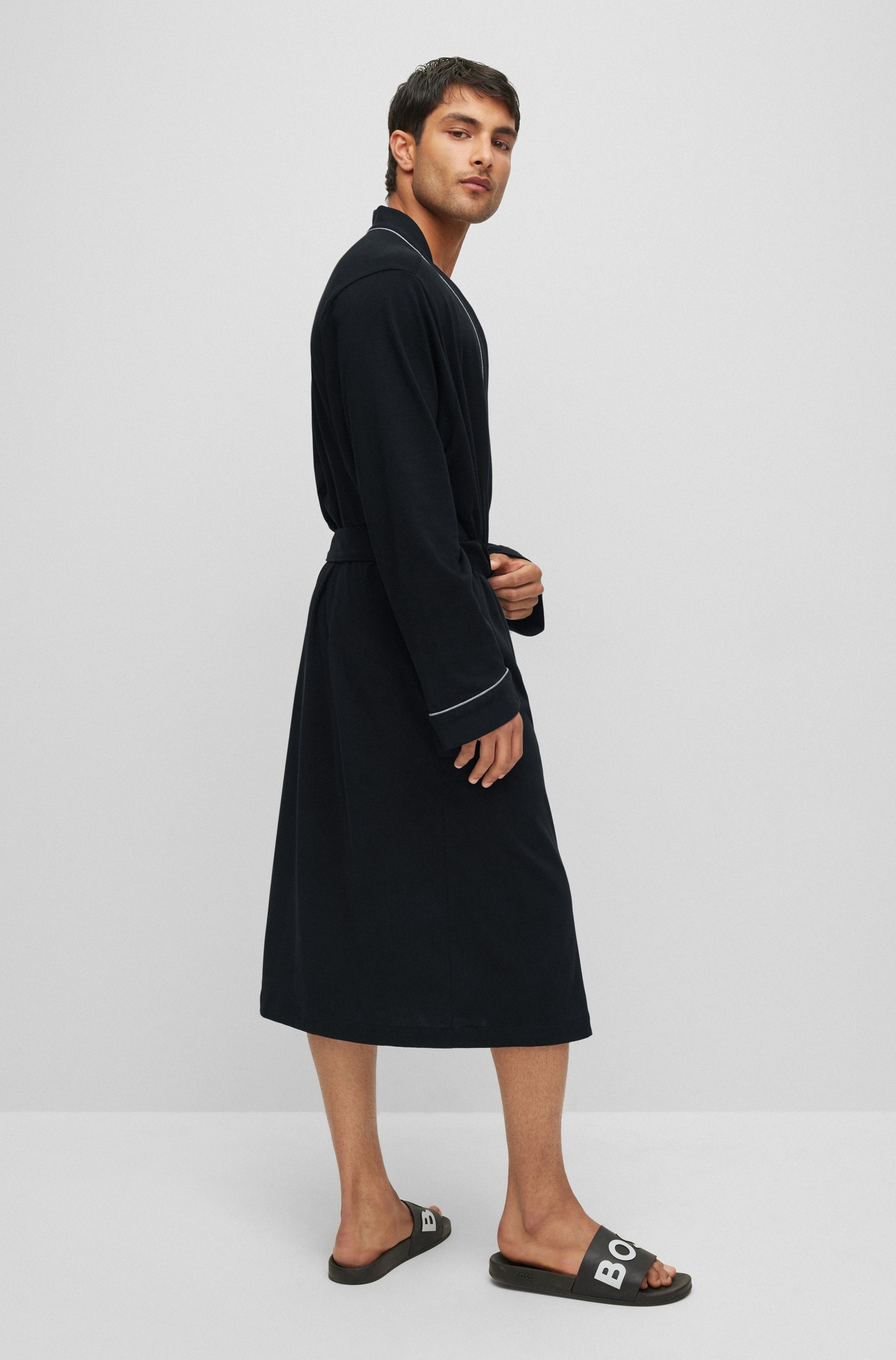 BOSS Morgenmantel »Kimono BM«, mit Logostickerei