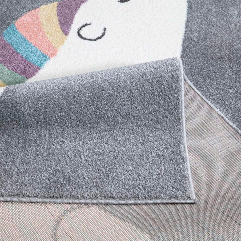 Carpet City Kinderteppich »ANIME921«, rechteckig, 11 mm Höhe, Kinderzimmer Teppich Modern mit Mond, Blumen, Wolken, Creme, Multi