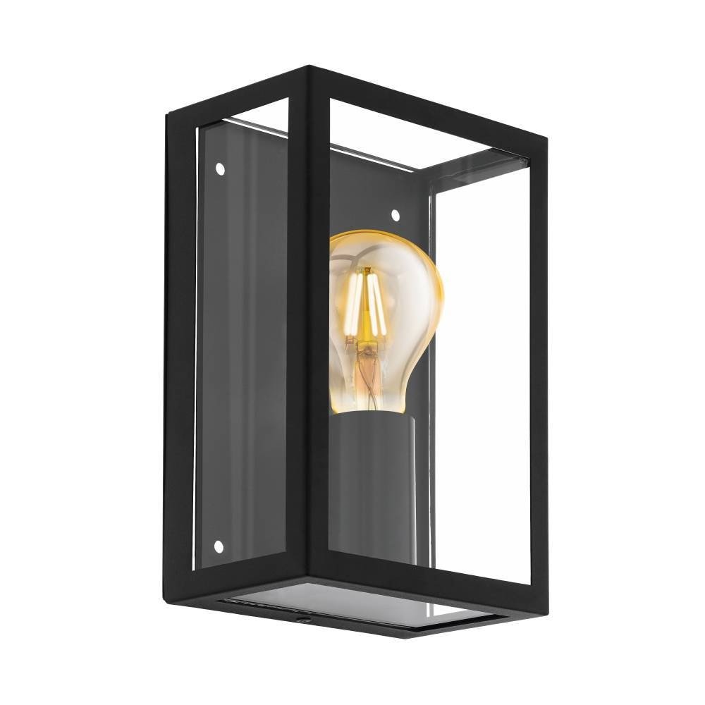 EGLO Außen-Wandleuchte »ALAMONTE 1«, E27, schwarz / L17 x H26 x B26 cm / exkl. 1 x E27 (je max. 60W) / Außenlampe - IP44 spritzwassergeschützt - Balkon - Garten - Eingangsbereich - Vintage - Retro - Rustikal - witterungsbeständig