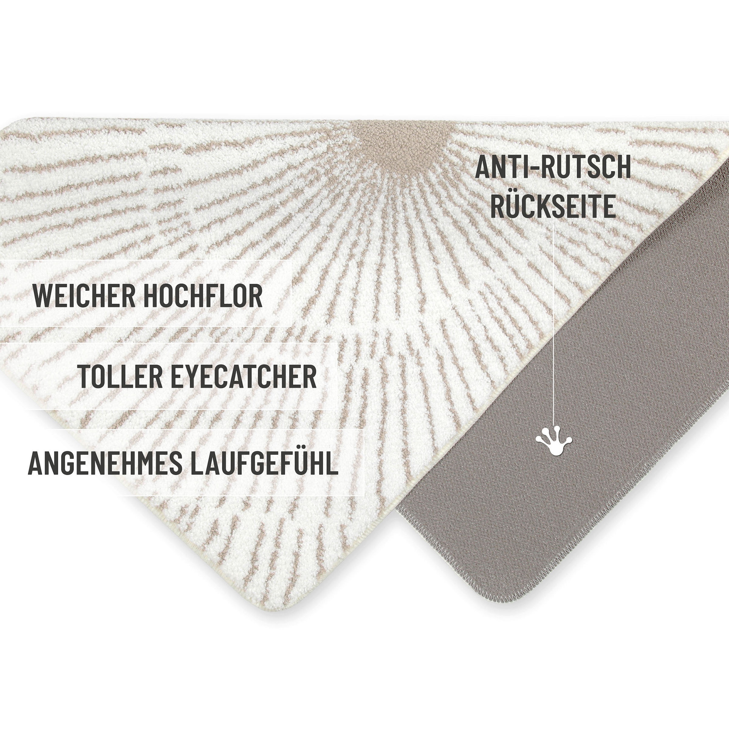 Wecon home Basics Badematte »Jasbeer«, waschbar, rutschfest, strapazierfähig, pflegeleicht mit Linien Design