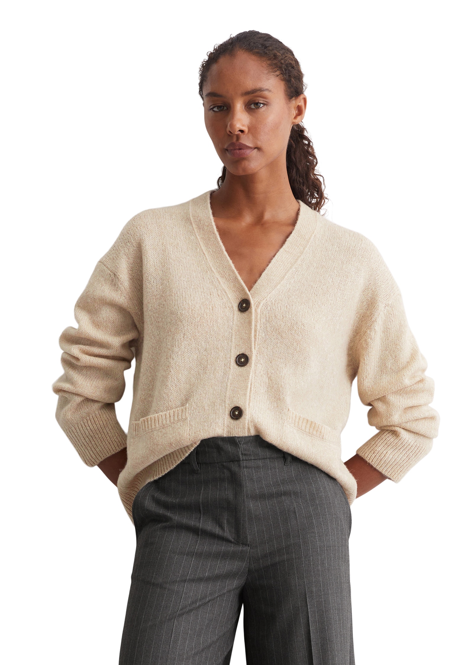 Strickjacke, V-Neck-Cardigan relaxed