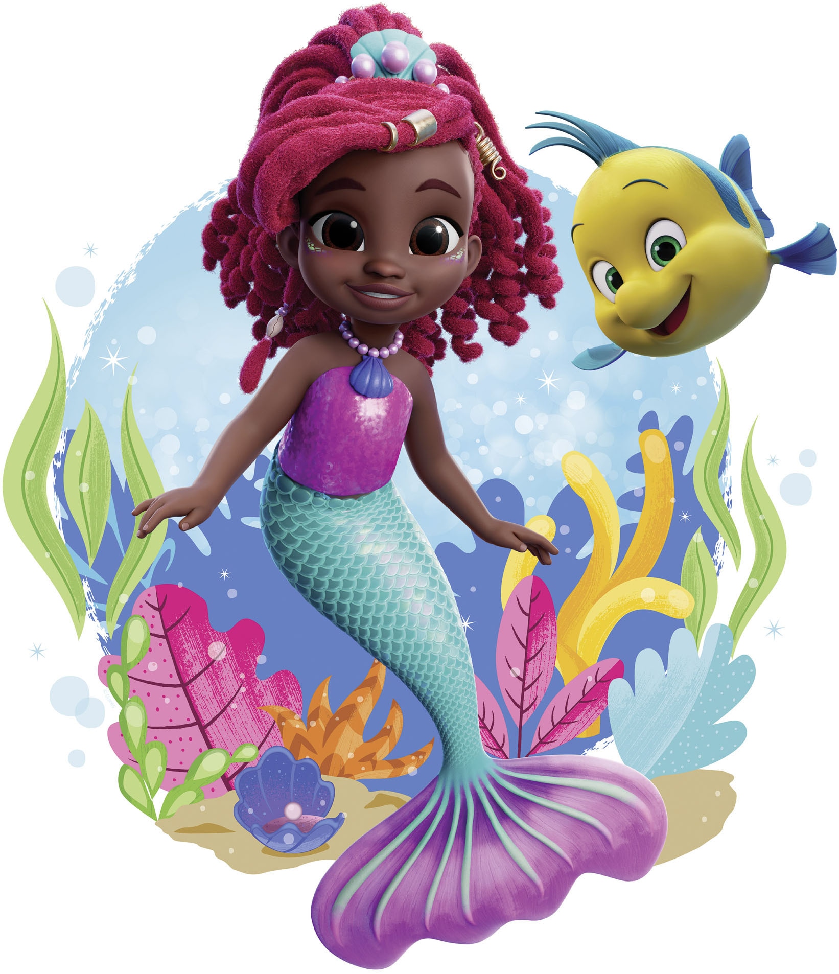 Komar Leinwandbild »Disney Ariel Baby Mermaid«, Disney, (1 St.), 40 x 40 cm (Breite x Höhe) - Kinderzimmer, Dekoration