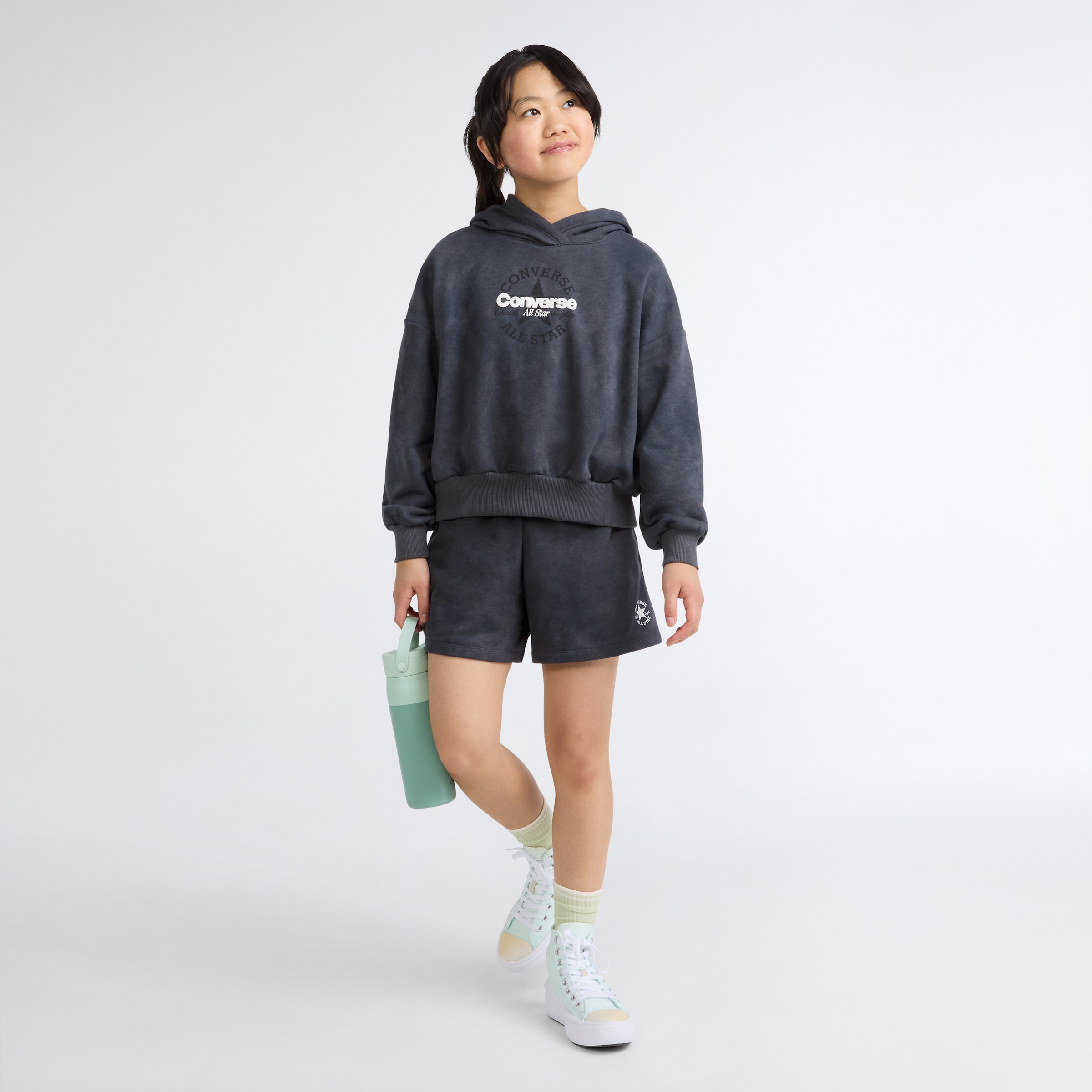 Converse Kapuzensweatshirt »CNVG PRINTED WASH RELAXED HOOD«, für Kinder, mit Kapuze, aus Baumwolle und Polyester
