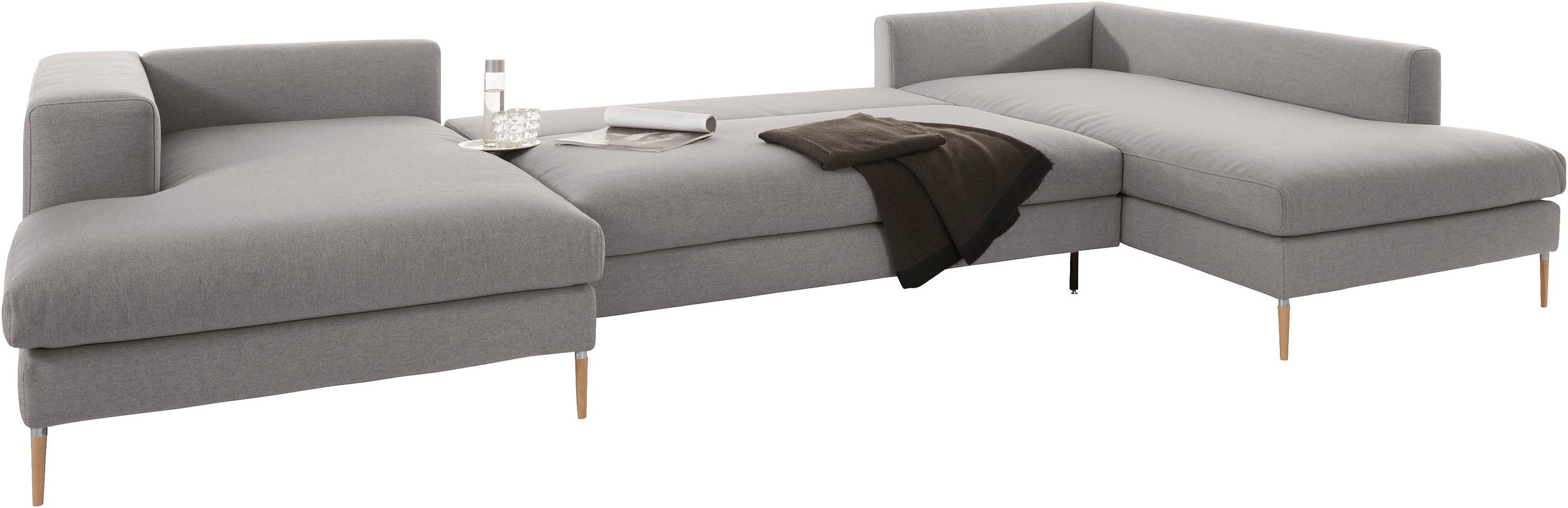 OTTO products Wohnlandschaft »Finnja, viel Platz, wahlweise Bettfunktion und Bettkasten, U-Form«