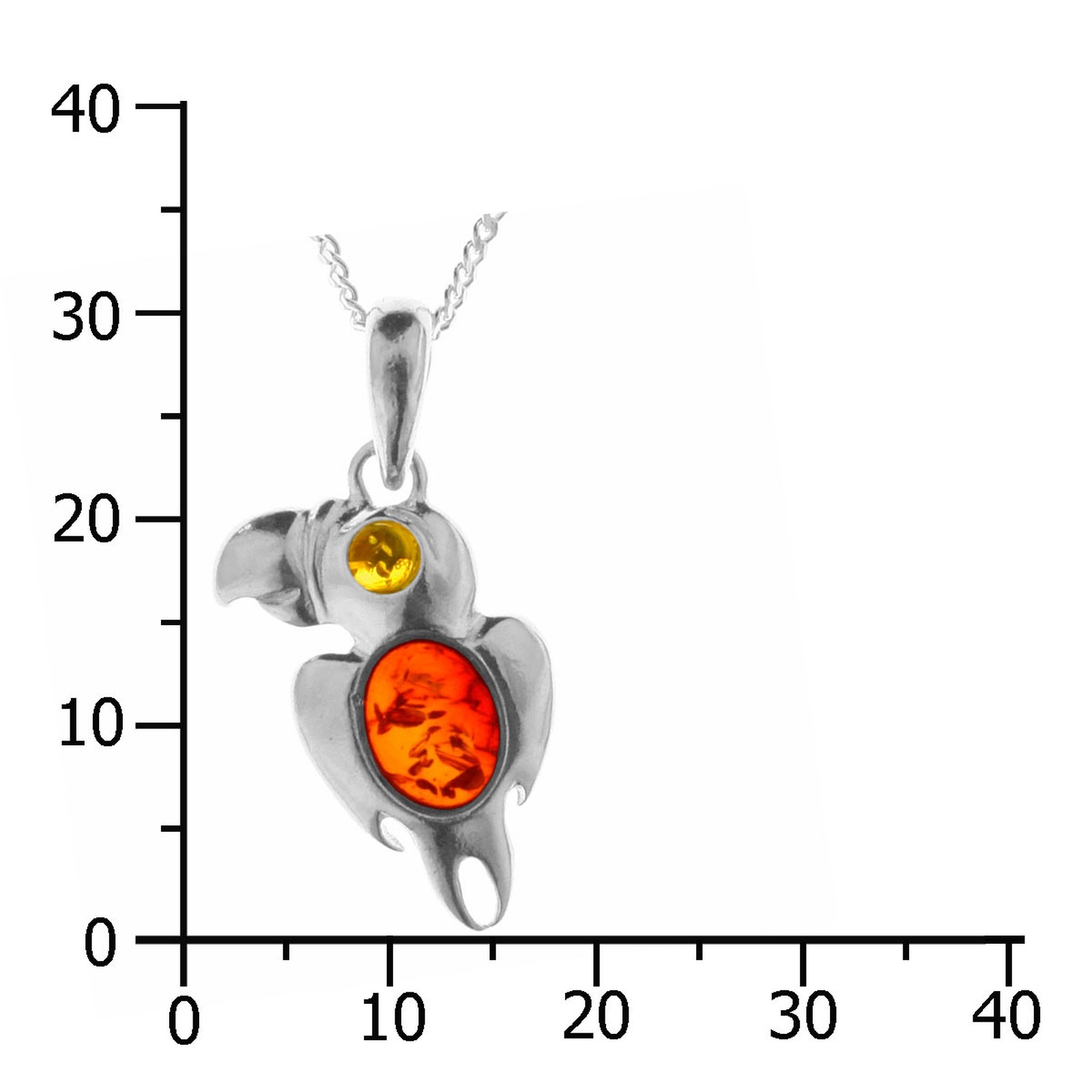OSTSEE-SCHMUCK Kette mit Anhänger »- Papagei - Silber 925/000 - Bernstein«