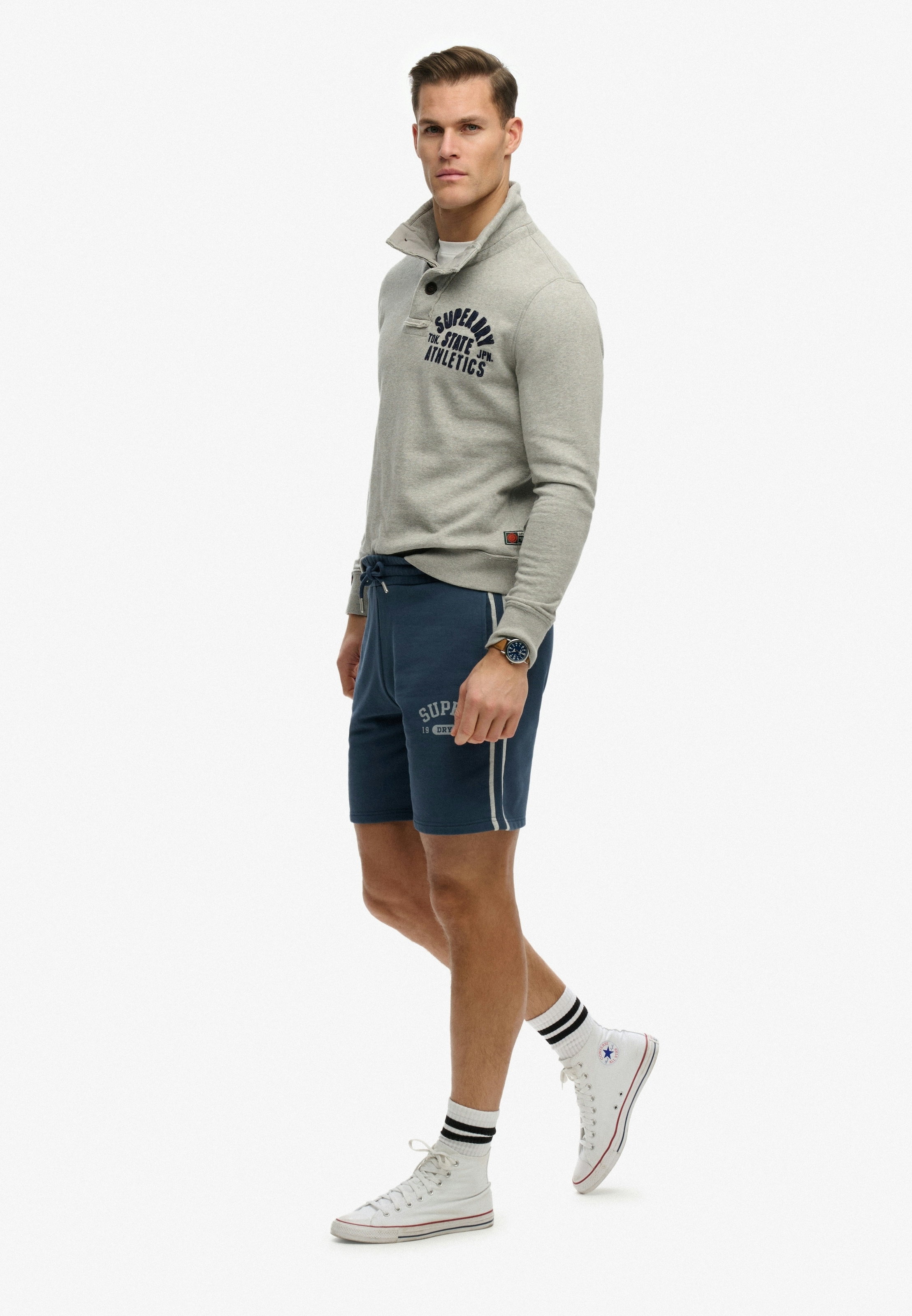 Superdry Sweatshorts »ATH ESS SHORT«  aus Baumwolle und Polyester, Loose Fit, mit Tunnelzug, melierte Optik