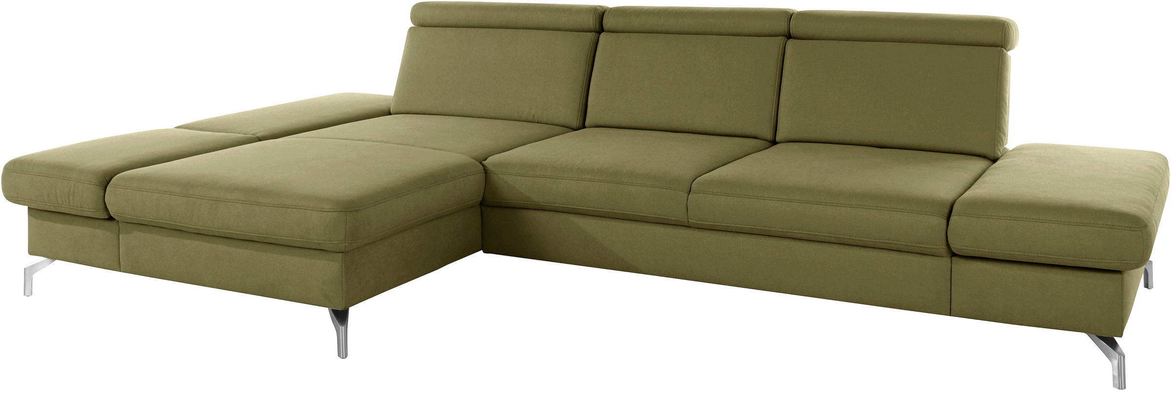 sit&more Ecksofa »Brisbane L-Form«, Fußhöhe 12 cm, inklusive Sitztiefen-, Armteil- und Kopfteilverstellung