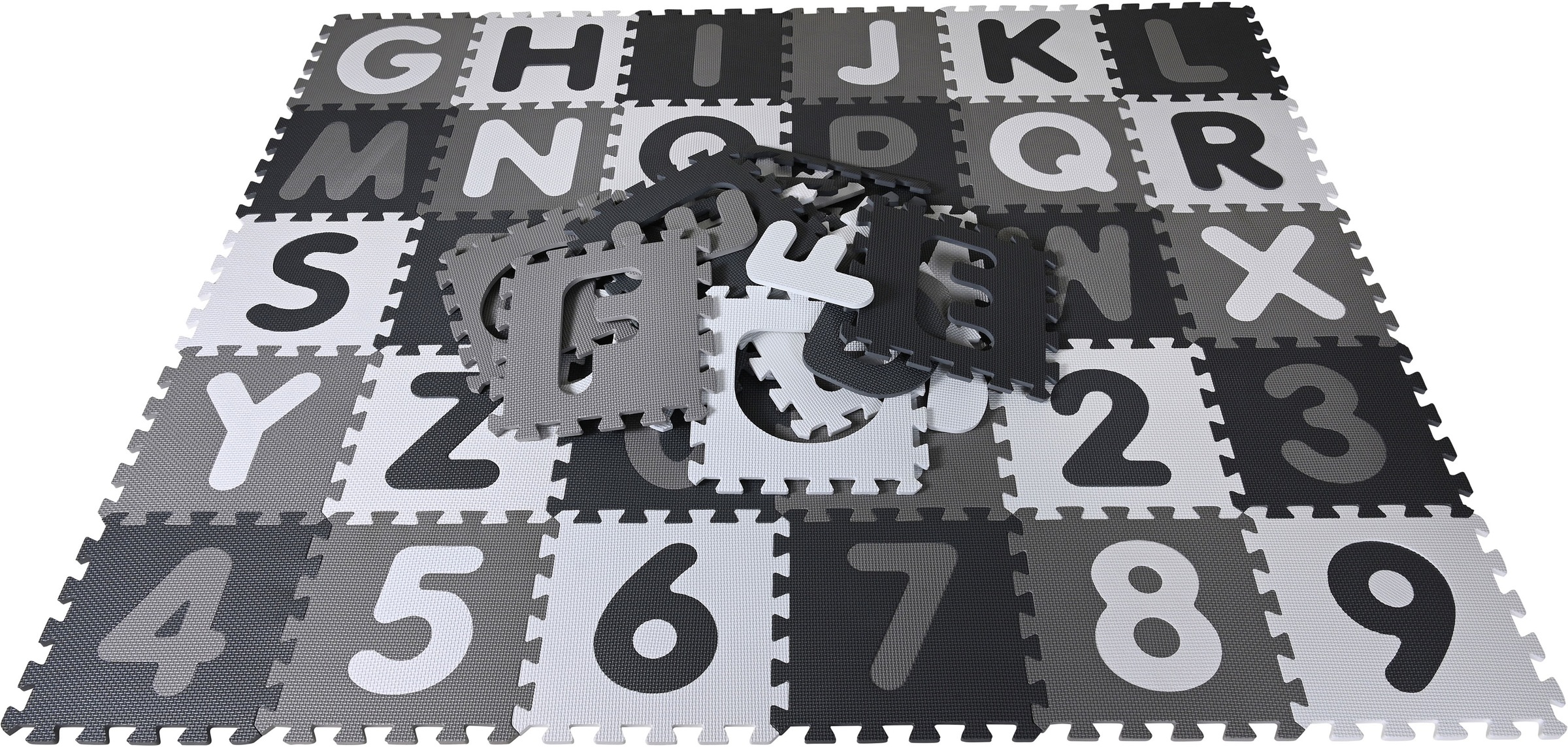 Knorrtoys® Puzzle + Puzzlematte, Zahlen, bestellen »Alphabet OTTO Bodenpuzzle grau-weiß«, bei