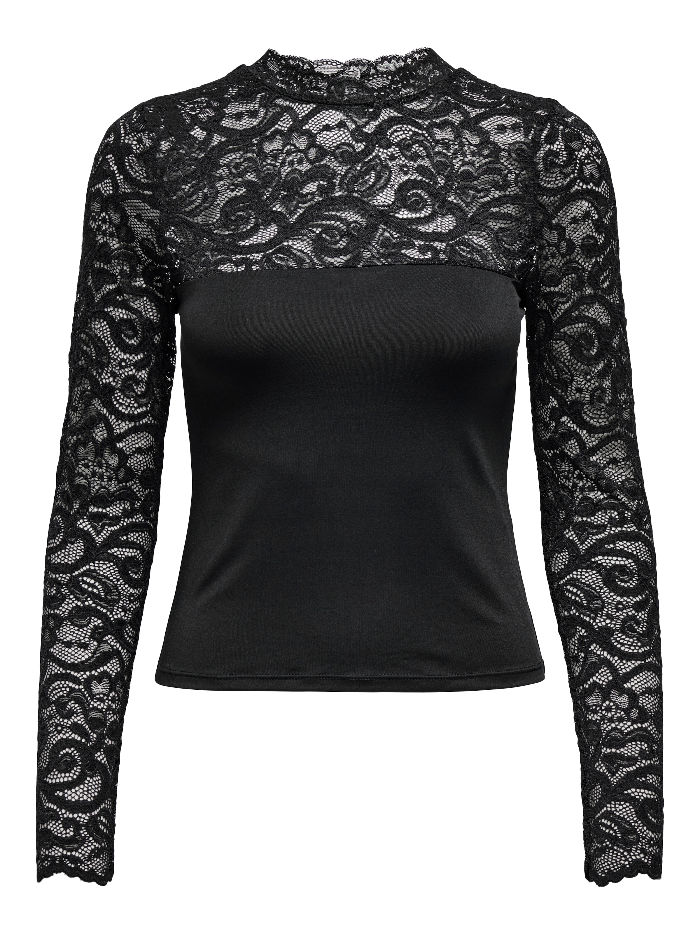 ONLY Spitzenshirt »ONLLIV L/S LACE TOP ACC«