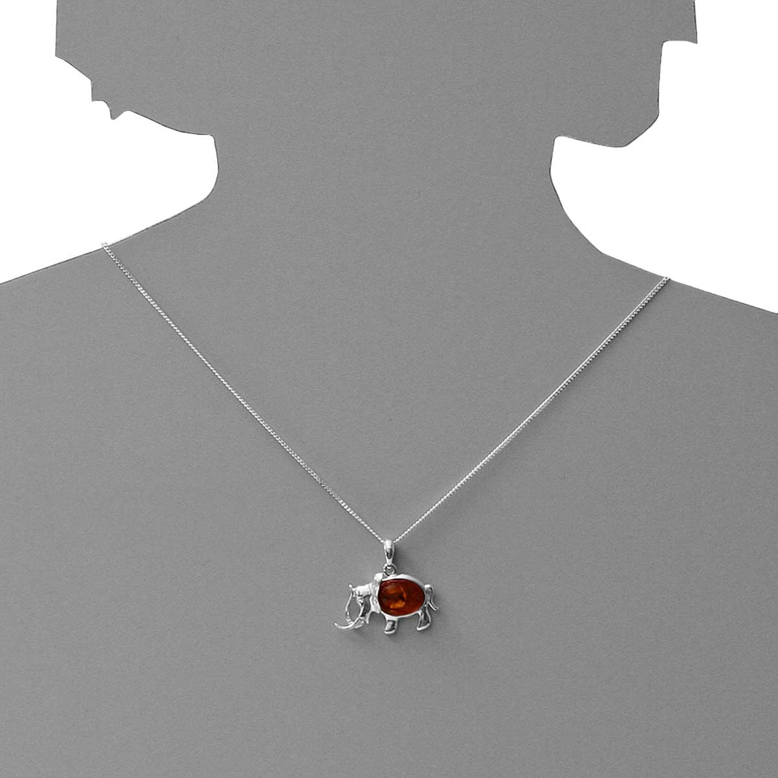 OSTSEE-SCHMUCK Kette mit Anhänger »- Elefant - Silber 925/000 - Bernstein«