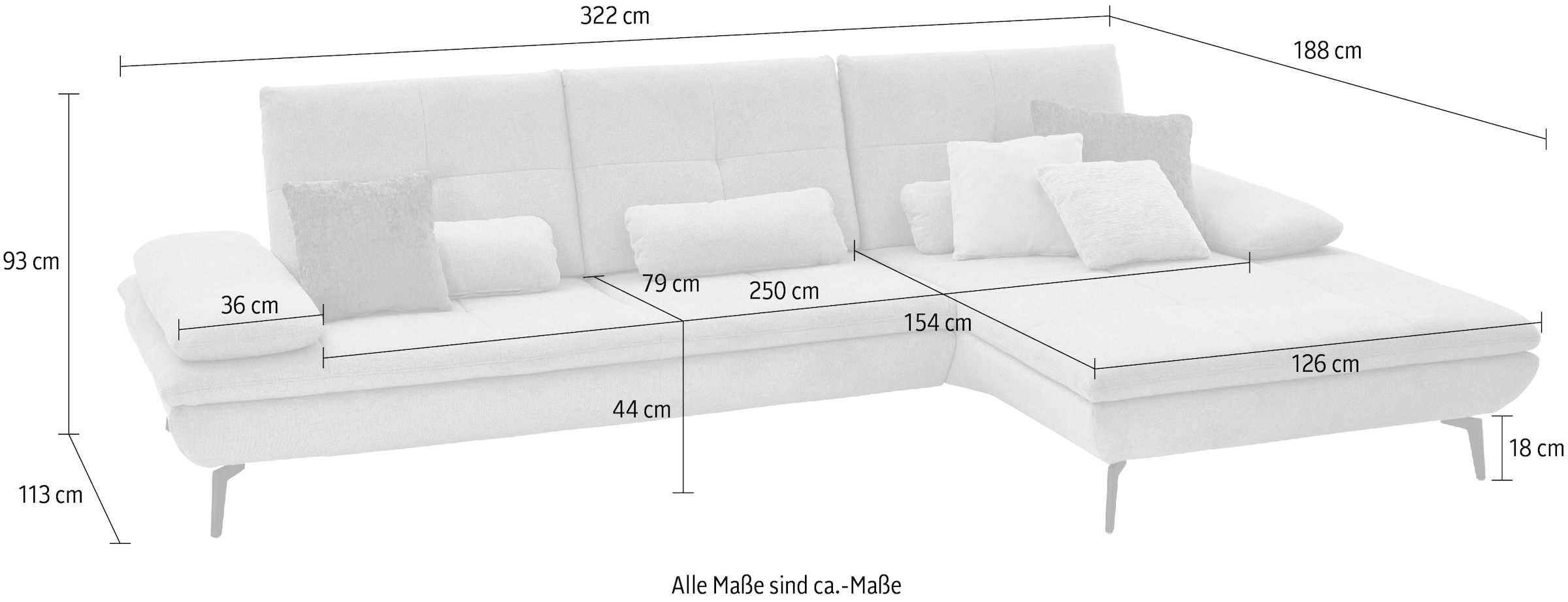 Die PlanBar Ecksofa »MP-IN23002 L-Form«, (2 St.), wahlweise mit Armteil- und Sitztiefenverstellung
