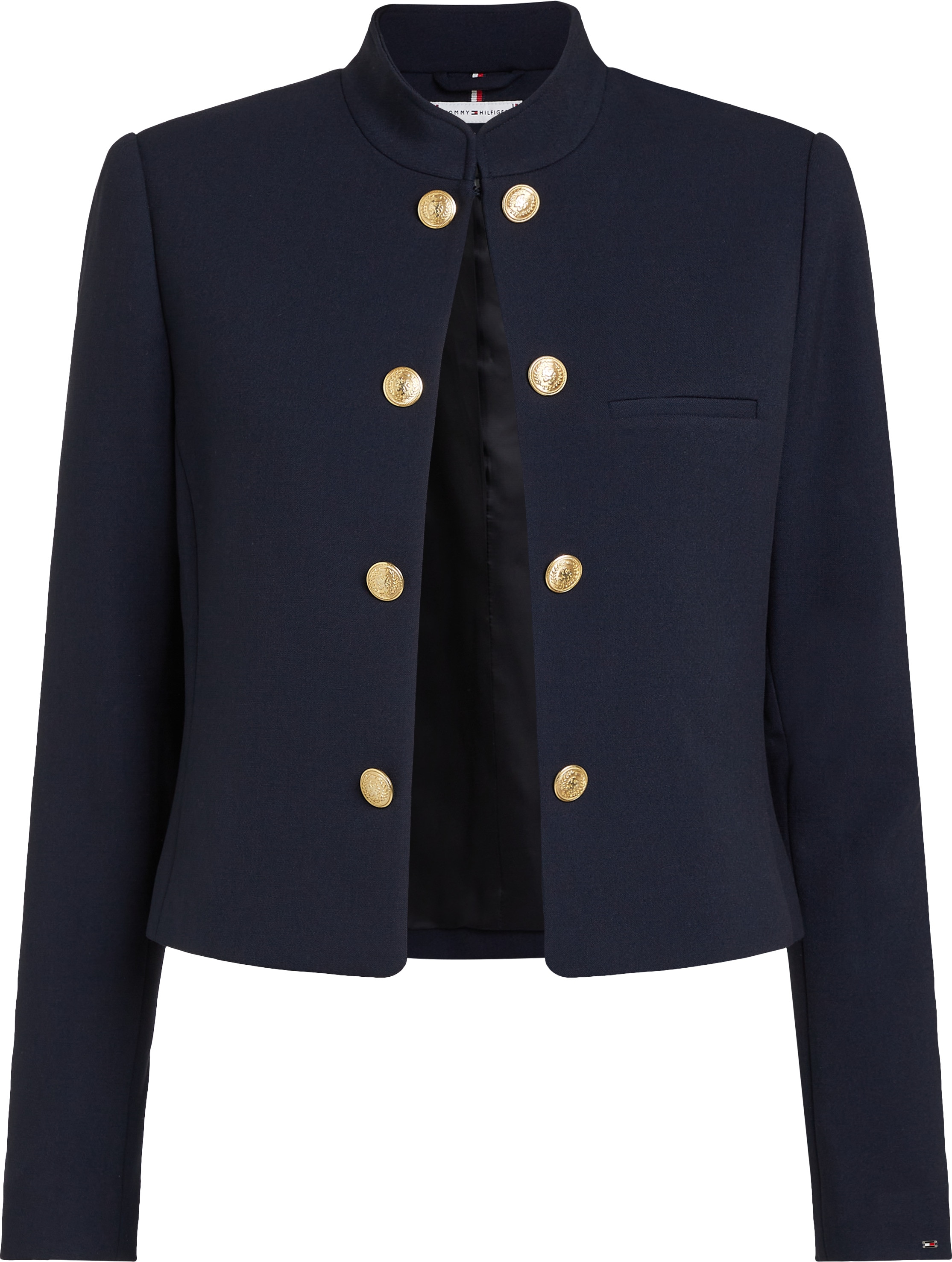 Tommy Hilfiger Kurzblazer »PUNTO SHORT SB BLAZER JACKET«, mit goldfarbenen Knöpfen