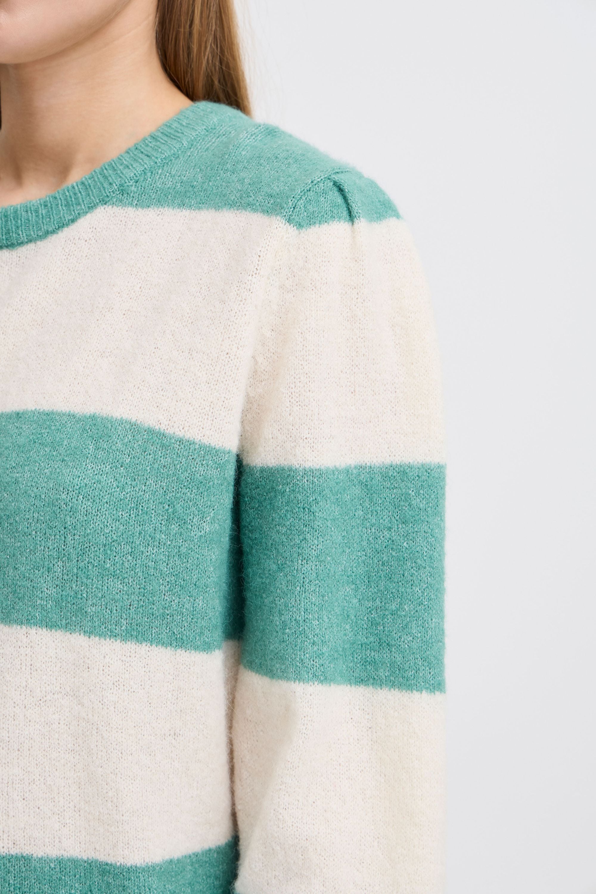 Ichi Strickfleece-Pullover »Strickpullover IHDUSTY LS STRIPE«