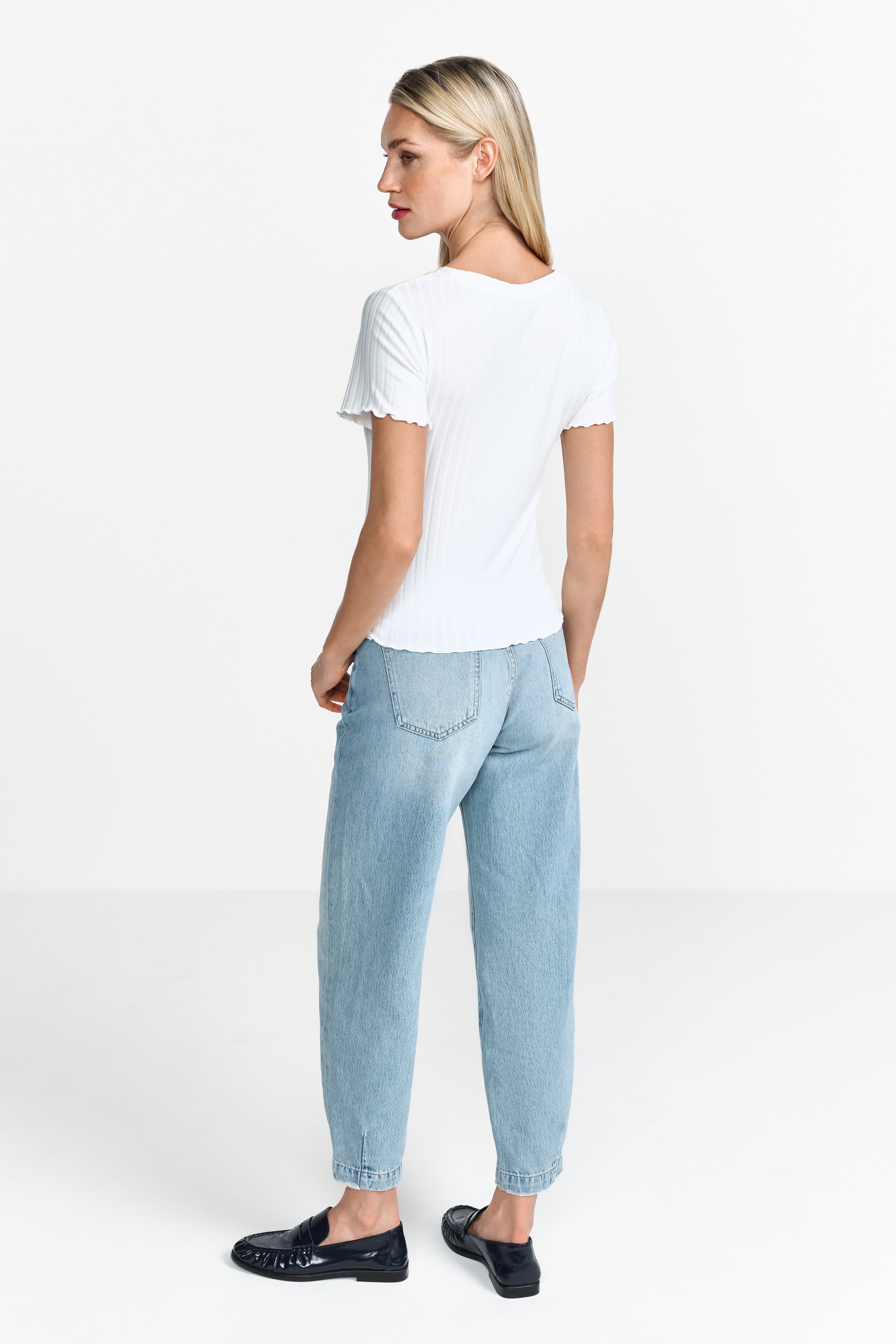 RICHROYAL Kurzarmshirt, Mit gewelltem Saum an Rumpf und Ärmeln
