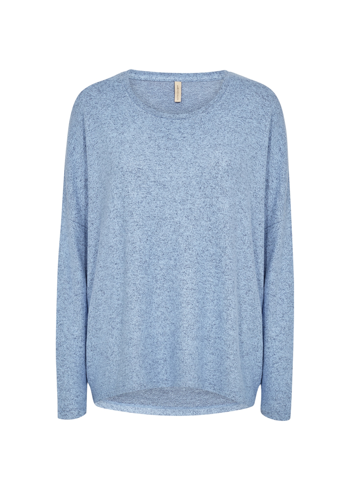 soyaconcept Rundhalsshirt »SC-BIARA 1«, bequemer Pullover, elastische Viskose-Qualität in melierter Optik