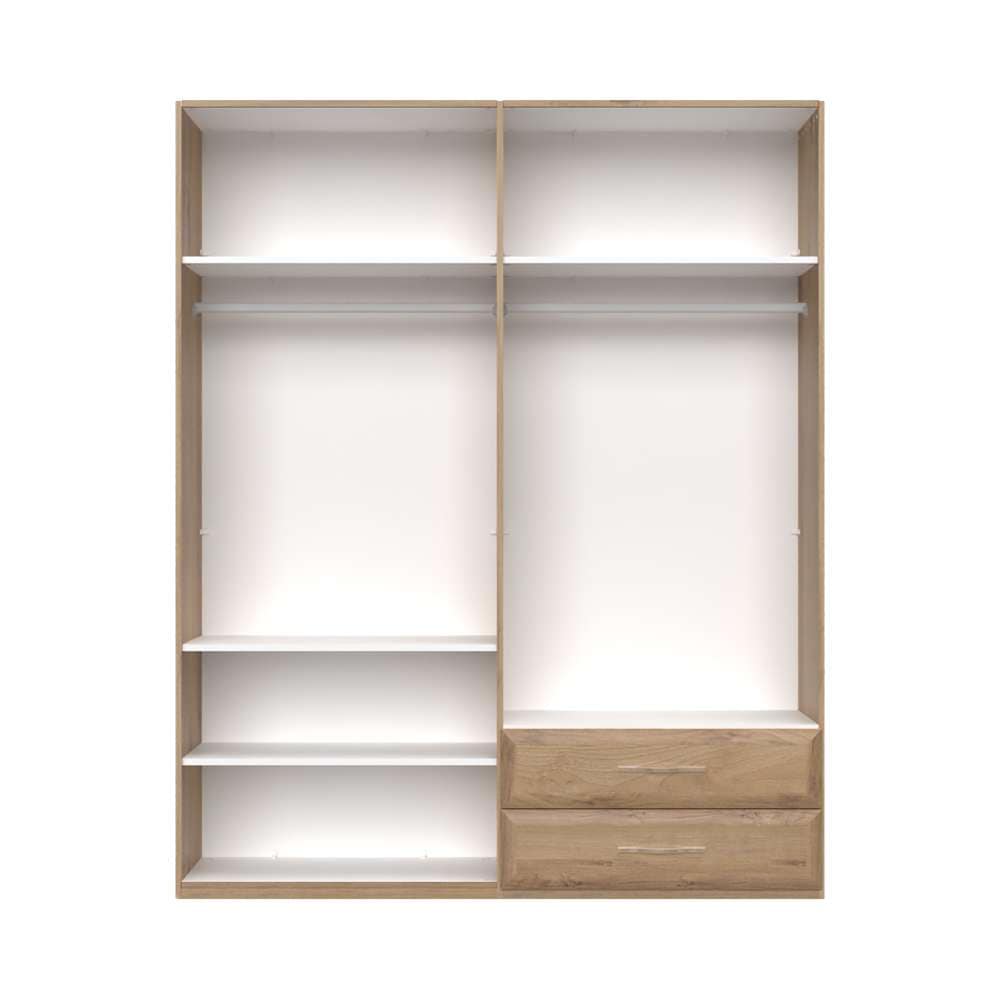 Home affaire Kleiderschrank »Gala, beige hochglänzend UV lackiert, kratzfest, FSC-zertifiziert«, (abgerundete Schubladen aus MDF im Holzdekor, soft-close), hoher Schrank (224cm), wahlweise in 3 Breiten, Made in Europe
