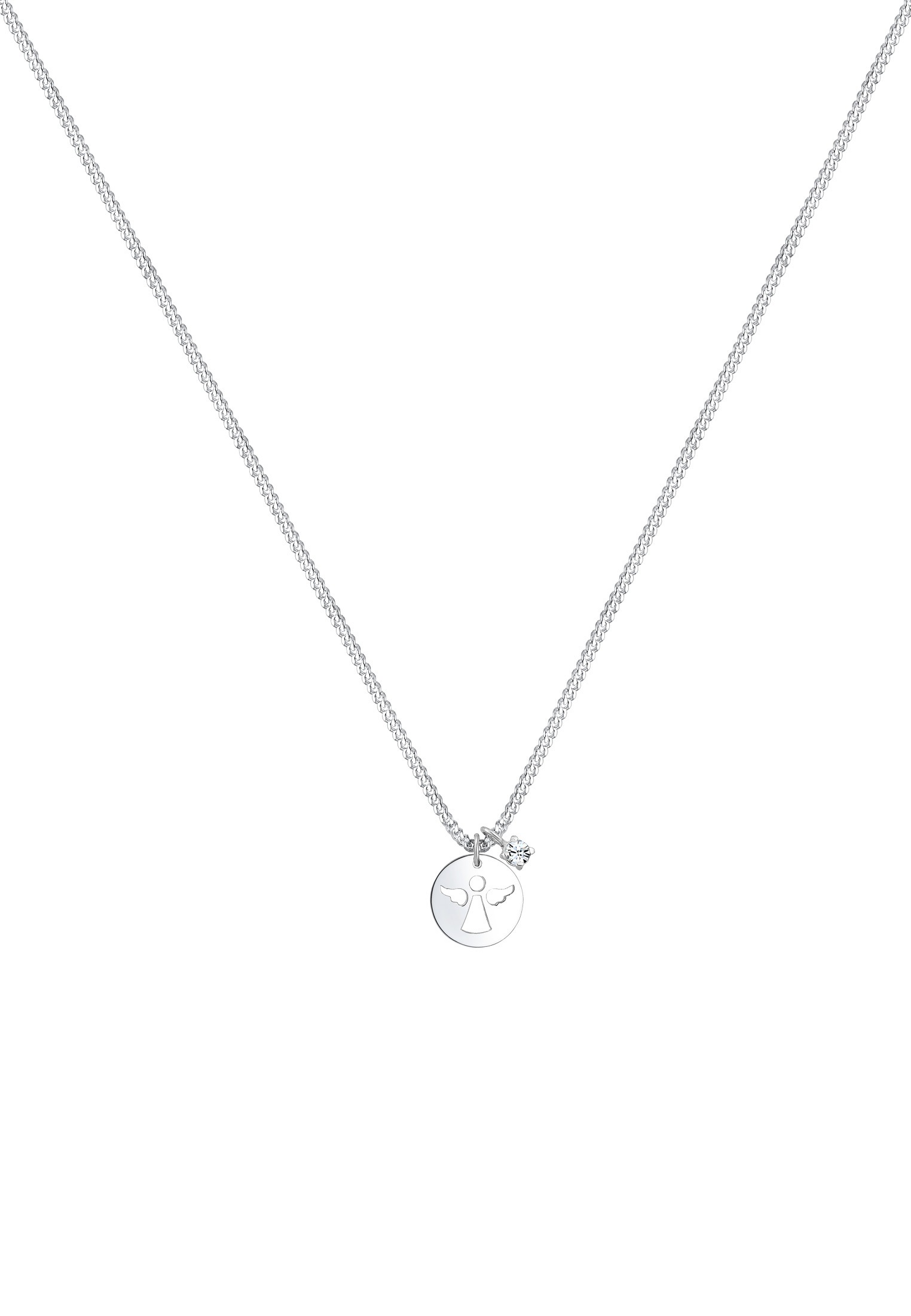 Elli Silberkette »Halskette Engel Weiß 925 Sterling Silber, mit Kristallen von Swarovski®«