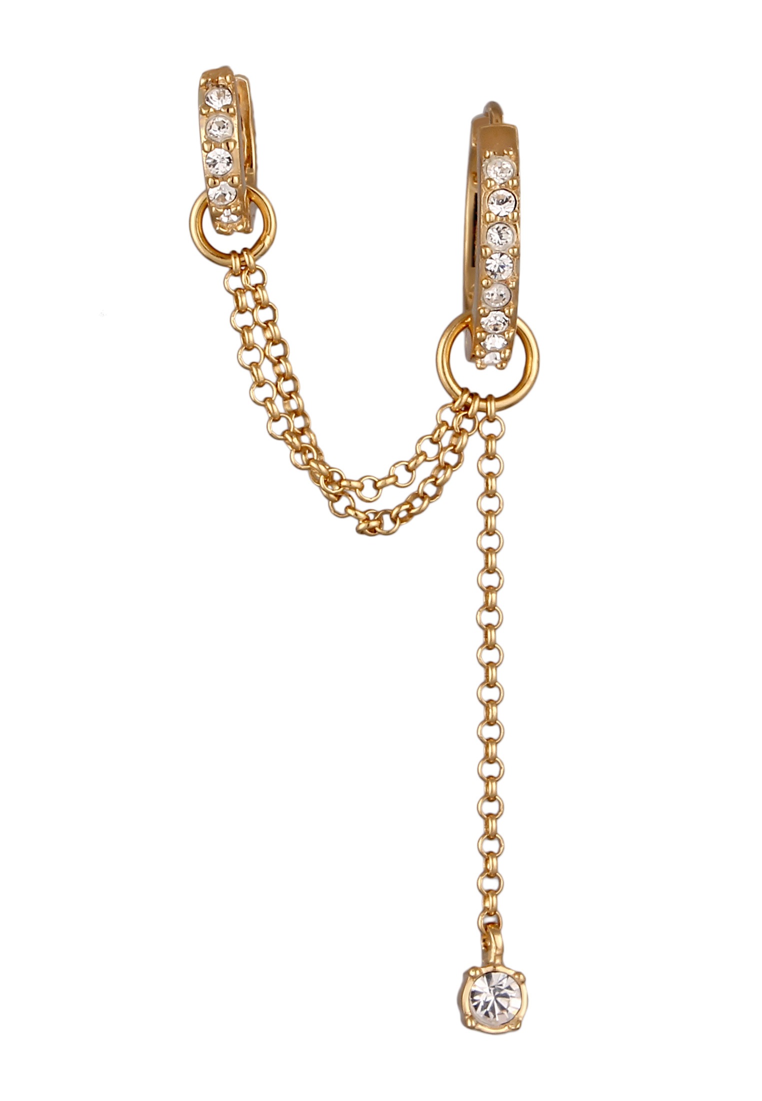 Elli Ohrklemme »Ohrringe Creolen Glas Kristalle 925 Sterling Silber (1tlg.)«