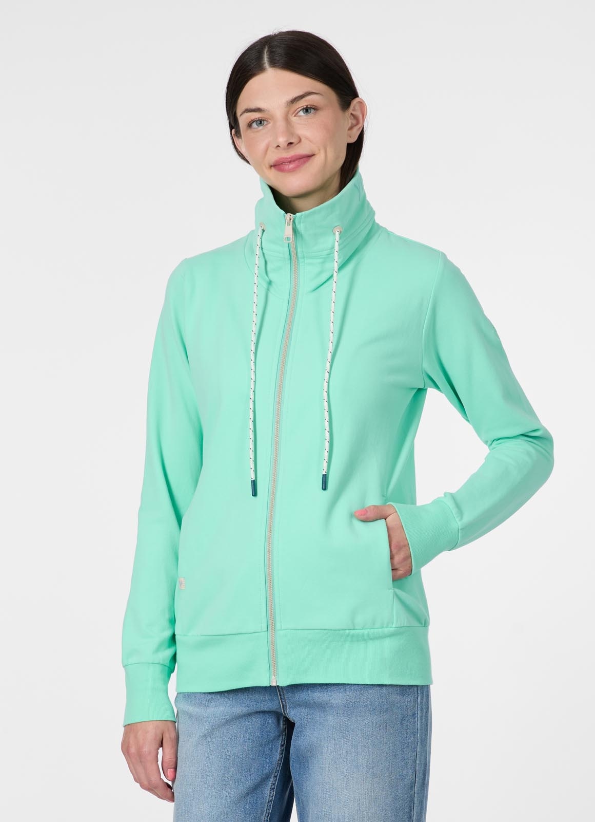Ragwear Sweatjacke »RONETTE B« Dünne Baumwollmischung mit Marken-Stickerei am Kragen