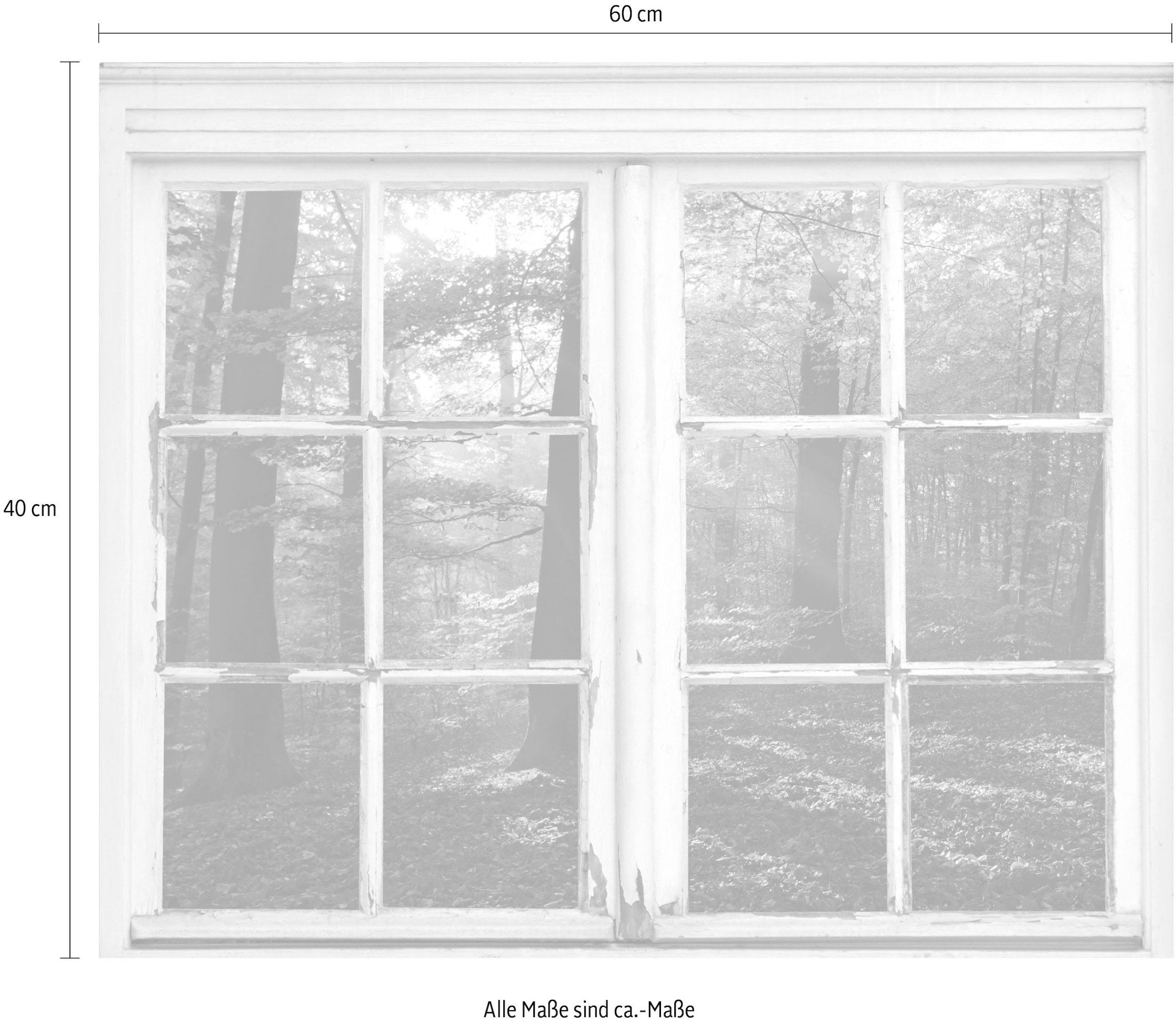 queence Wandsticker »Wald«, Wandsticker, Wandbild, selbstklebend, 3D, Fenster