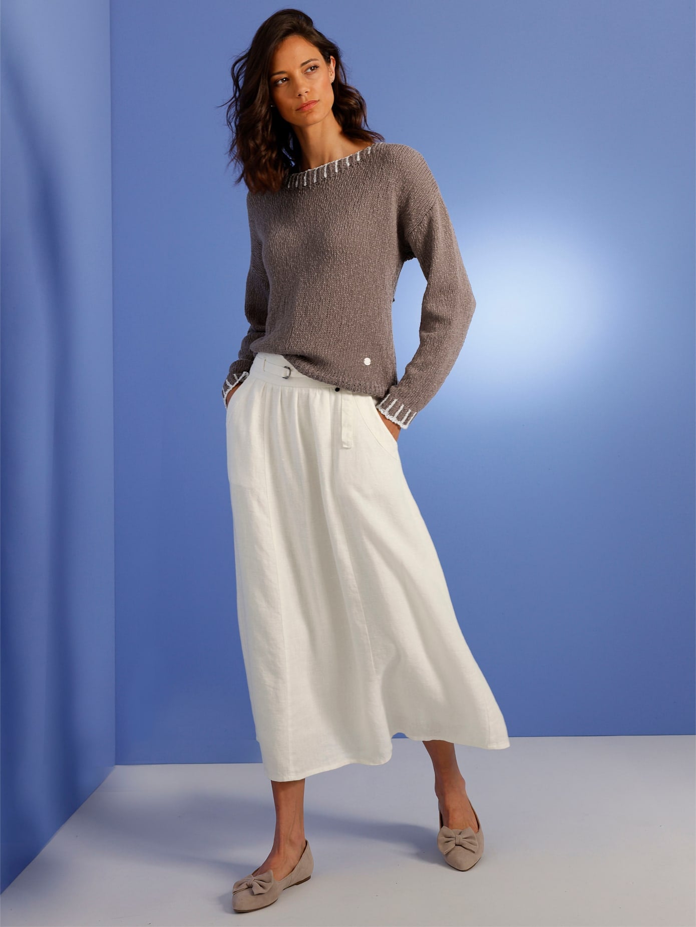 CREATION L PREMIUM Strickpullover »Leinen-Baumwoll-Pullover«