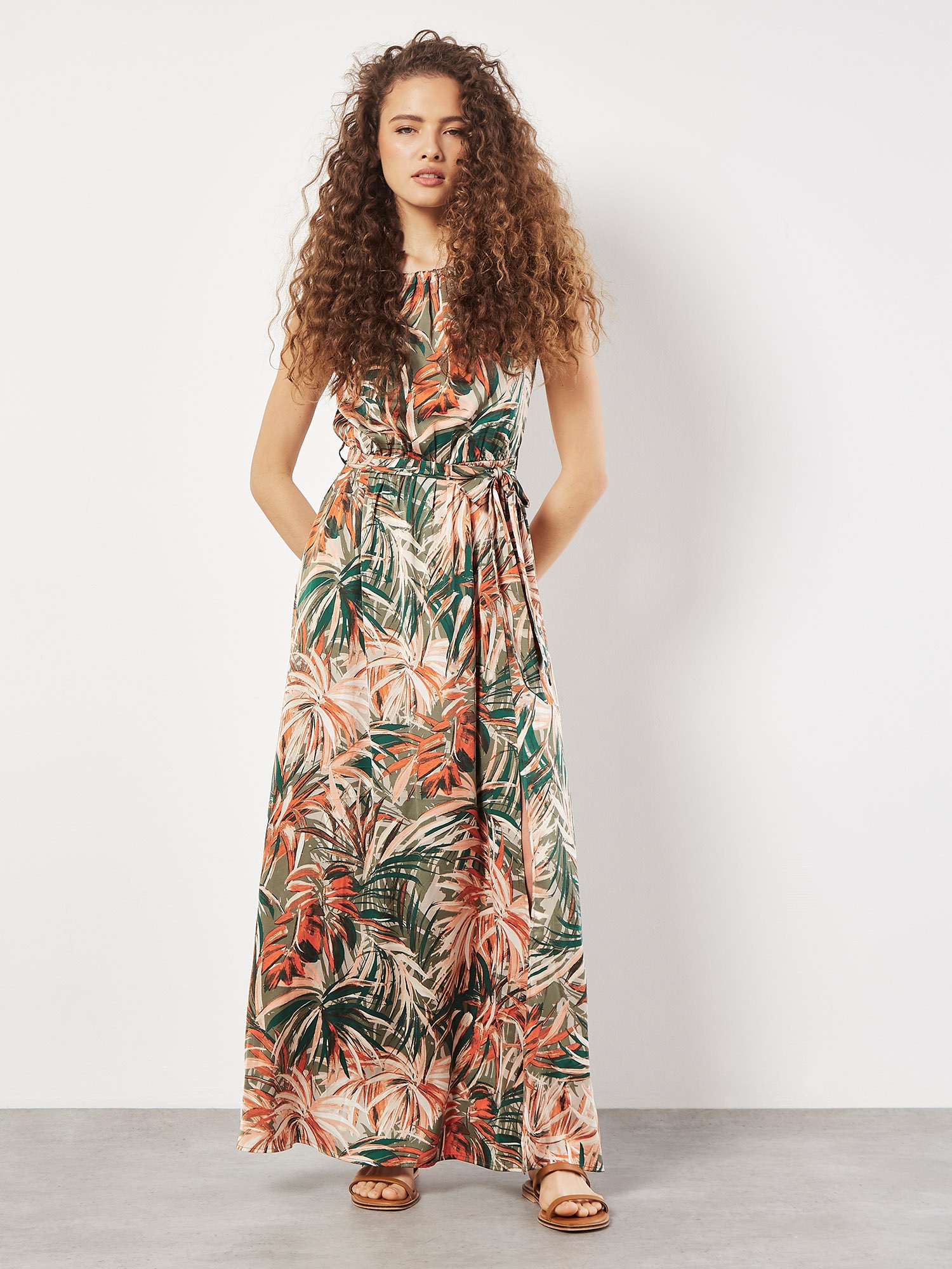 Apricot Midikleid »Maxikleid« mit Bindeband, 2 tlg. mit Bindeband
