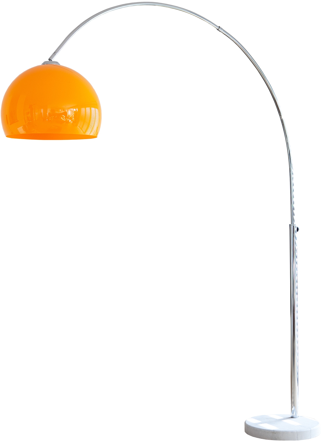 SalesFever Bogenlampe »Tammo«, 1 flammig-flammig, Höhenverstellbar und mit Dimmschalter, echter Marmorfuß