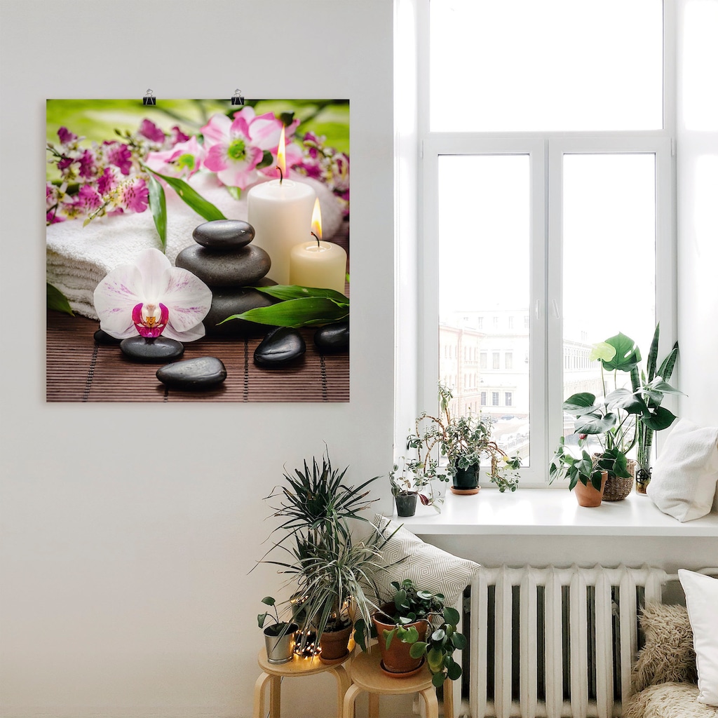 Artland Wandbild »Spa Orchideen Bambus Kerze«, Zen Bilder, (1 St.)
